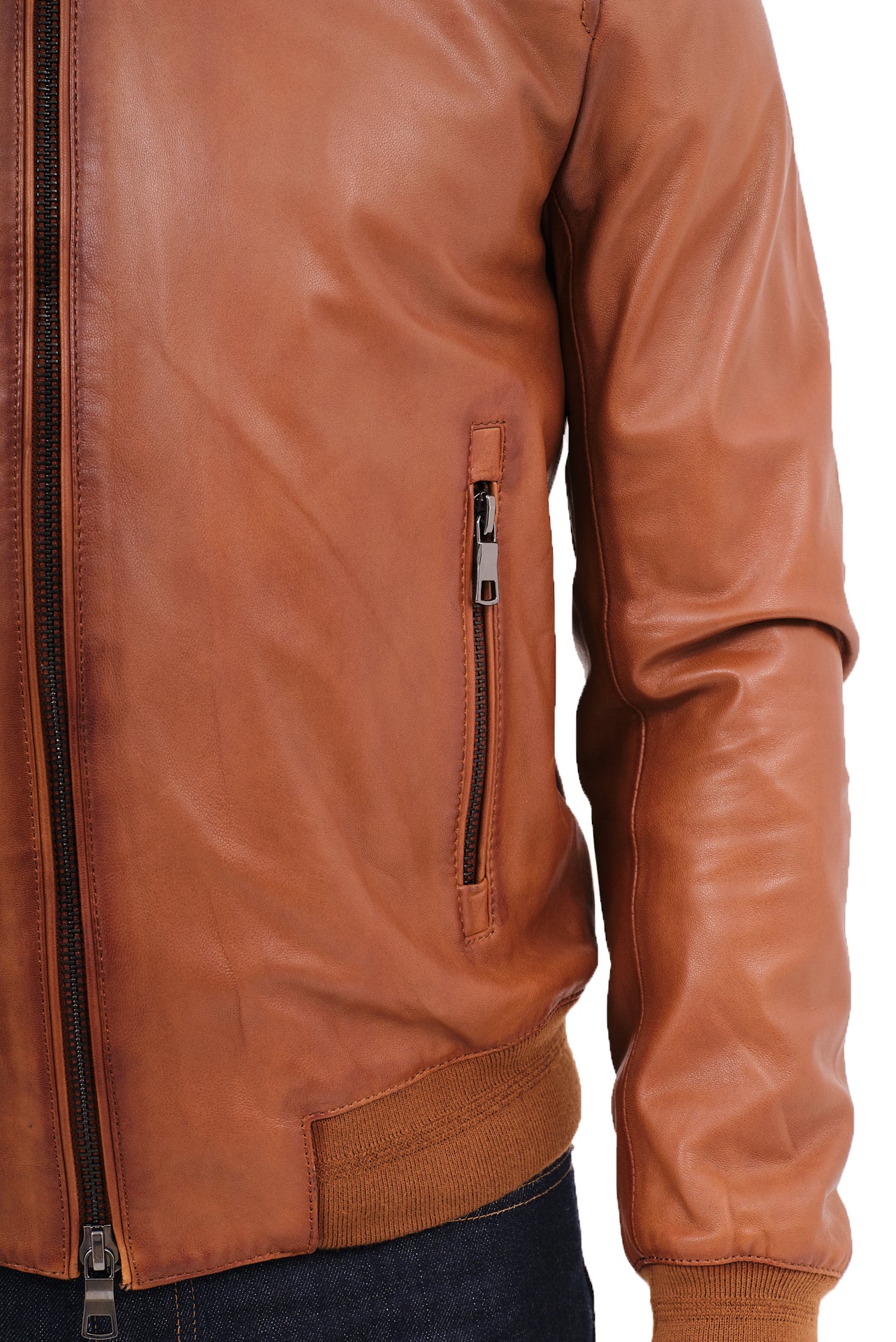 ΑΝΔΡΙΚΟ ΔΕΡΜΑΤΙΝΟ JACKET PORTOBELLO'S ΣΕ ΤΑΜΠΑ ΧΡΩΜΑ