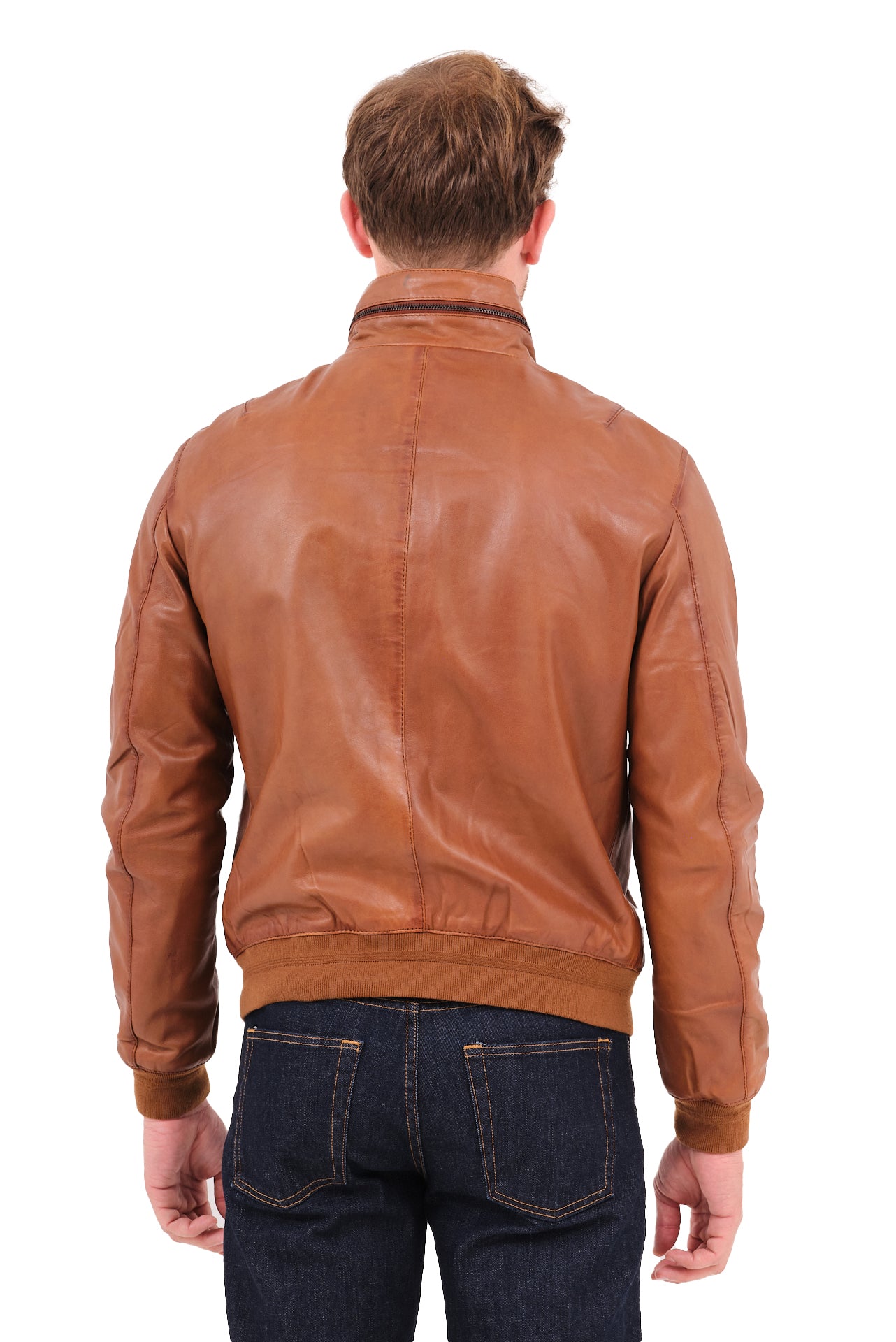 ΑΝΔΡΙΚΟ ΔΕΡΜΑΤΙΝΟ JACKET PORTOBELLO'S ΣΕ ΤΑΜΠΑ ΧΡΩΜΑ