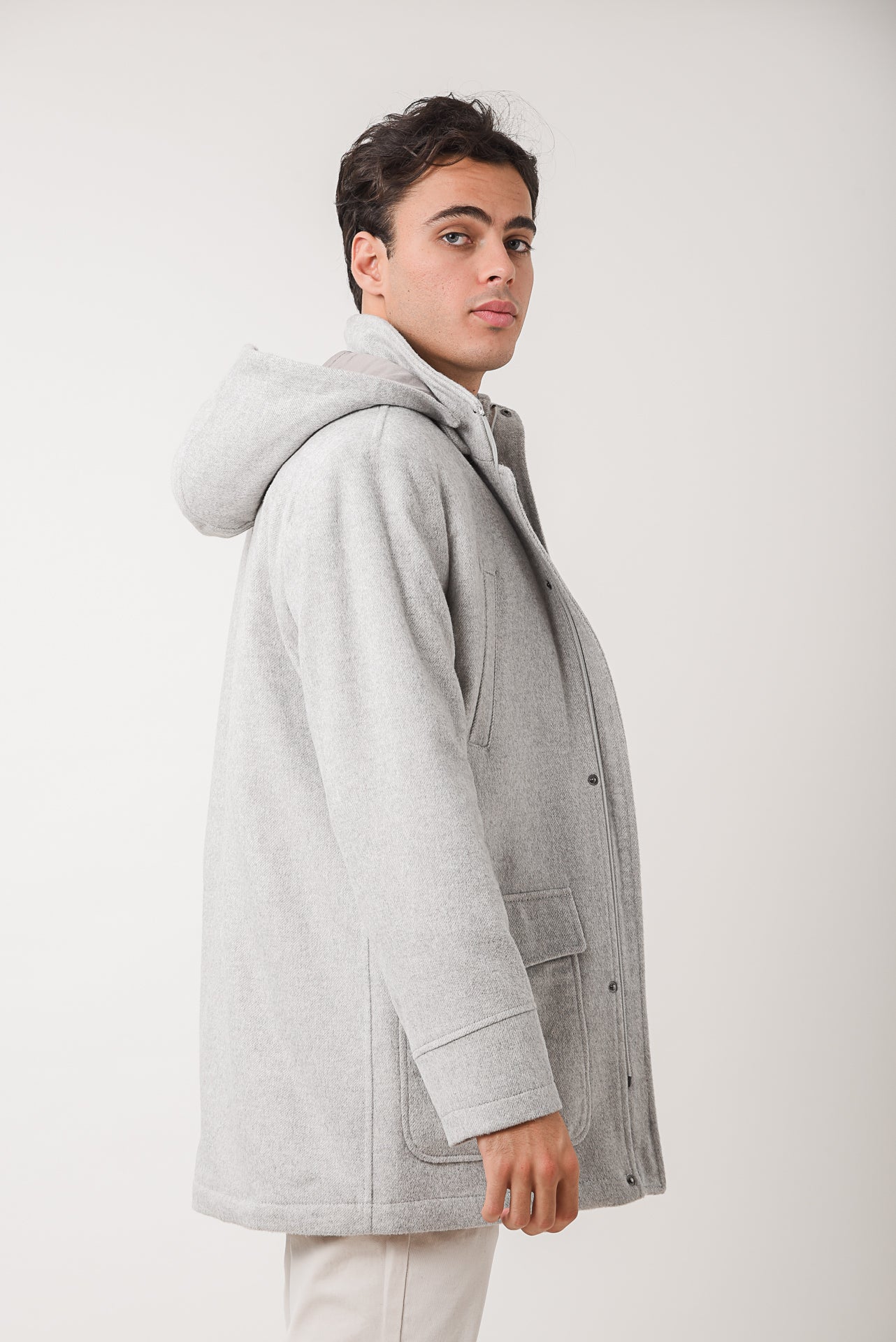 ΑΝΔΡΙΚΟ ΗΜΙΠΑΛΤΟ MONTGOMERY LES GENT'S ΣΕ ΓΚΡΙ ΧΡΩΜΑ