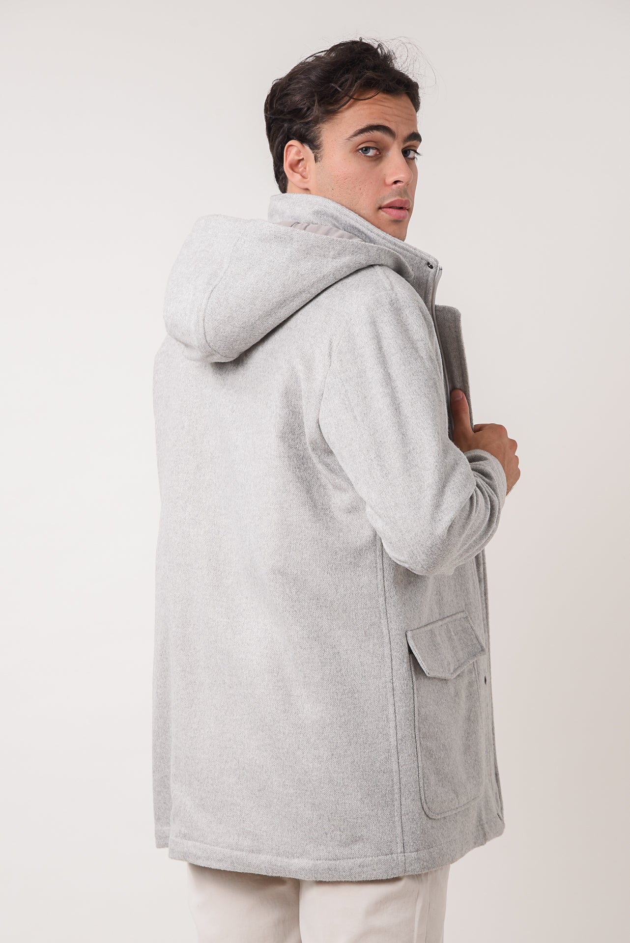 ΑΝΔΡΙΚΟ ΗΜΙΠΑΛΤΟ MONTGOMERY LES GENT'S ΣΕ ΓΚΡΙ ΧΡΩΜΑ