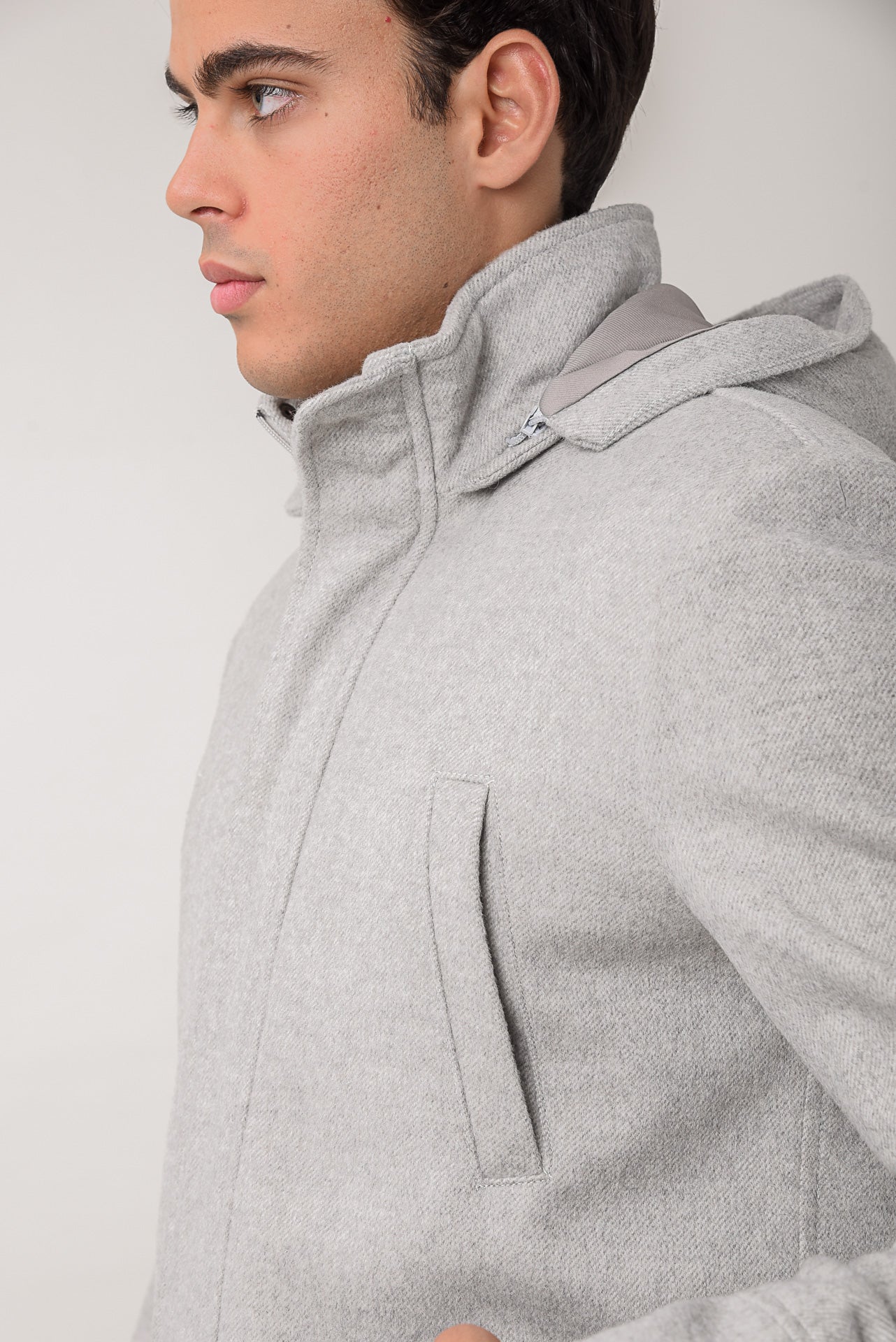 ΑΝΔΡΙΚΟ ΗΜΙΠΑΛΤΟ MONTGOMERY LES GENT'S ΣΕ ΓΚΡΙ ΧΡΩΜΑ