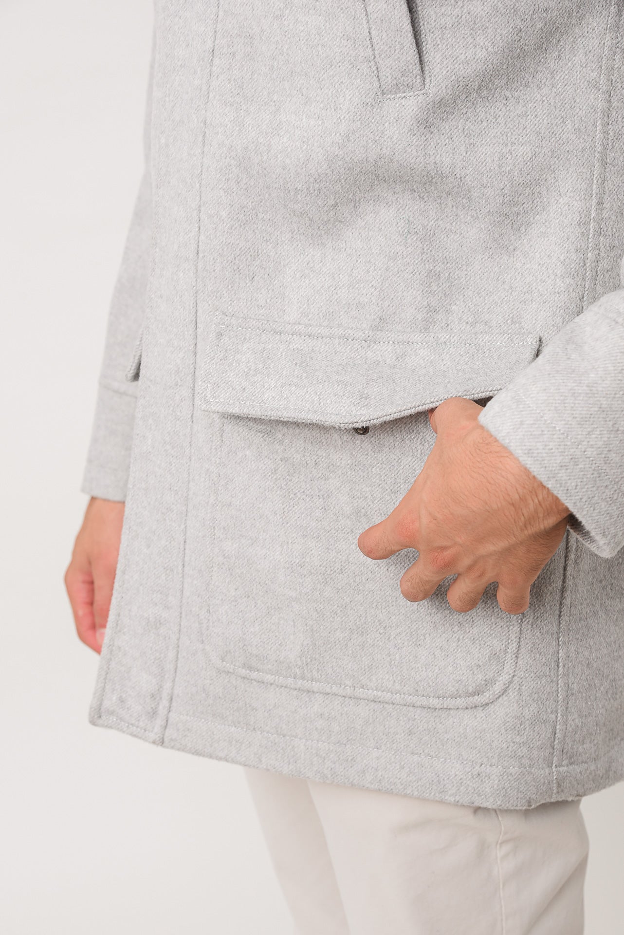 ΑΝΔΡΙΚΟ ΗΜΙΠΑΛΤΟ MONTGOMERY LES GENT'S ΣΕ ΓΚΡΙ ΧΡΩΜΑ