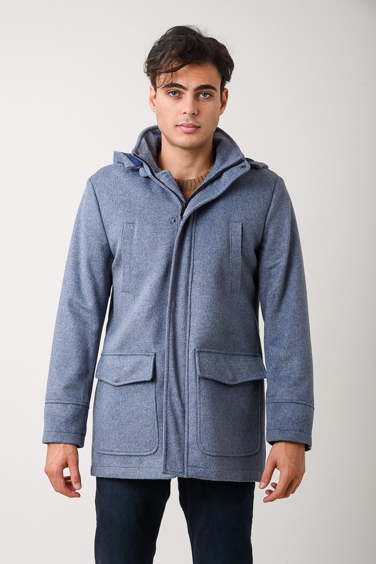 ΑΝΔΡΙΚΟ ΗΜΙΠΑΛΤΟ MONTGOMERY LES GENT'S ΣΕ ΣΙΕΛ ΧΡΩΜΑ