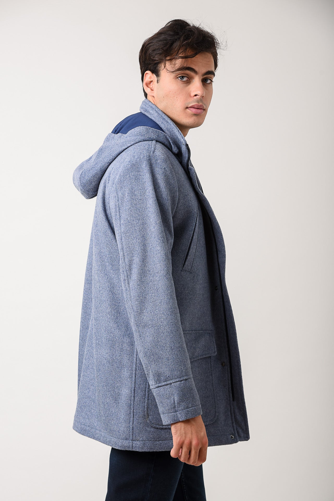 ΑΝΔΡΙΚΟ ΗΜΙΠΑΛΤΟ MONTGOMERY LES GENT'S ΣΕ ΣΙΕΛ ΧΡΩΜΑ