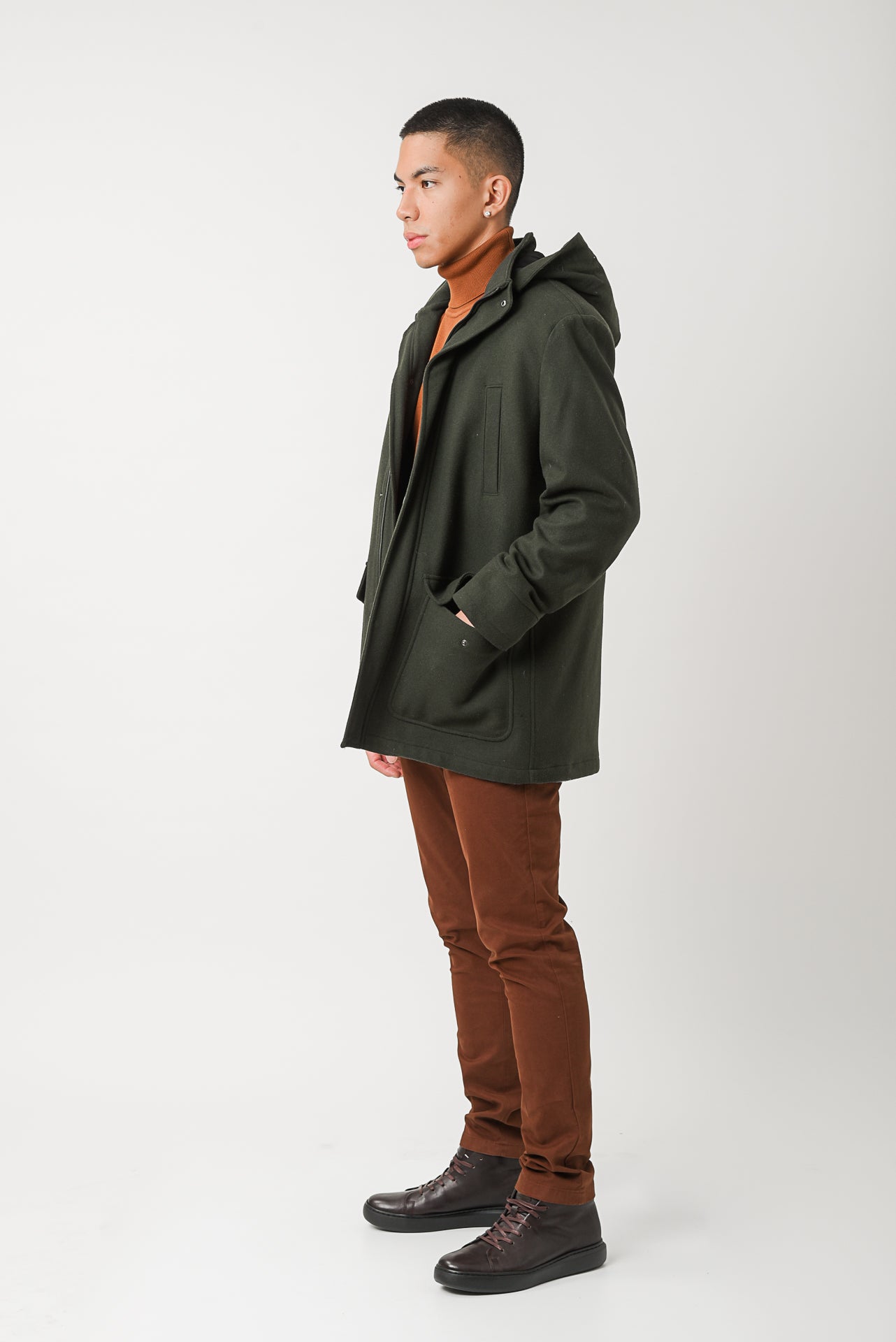 ΑΝΔΡΙΚΟ ΗΜΙΠΑΛΤΟ MONTGOMERY LES GENT'S ΣΕ ΠΡΑΣΙΝΟ ΧΡΩΜΑ