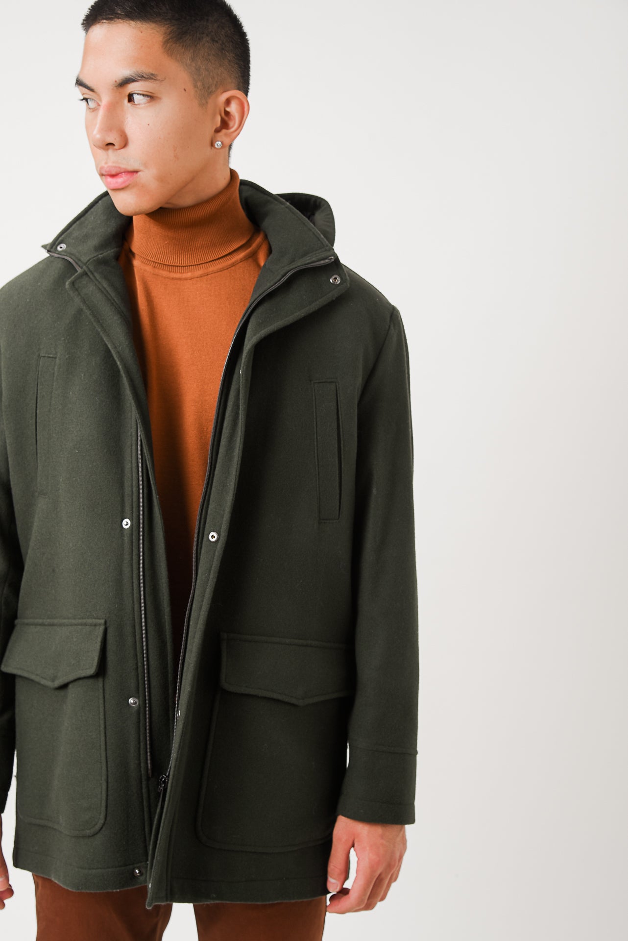 ΑΝΔΡΙΚΟ ΗΜΙΠΑΛΤΟ MONTGOMERY LES GENT'S ΣΕ ΠΡΑΣΙΝΟ ΧΡΩΜΑ