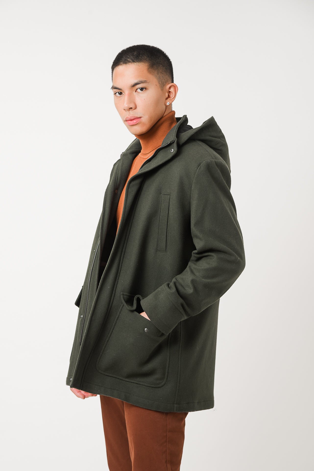 ΑΝΔΡΙΚΟ ΗΜΙΠΑΛΤΟ MONTGOMERY LES GENT'S ΣΕ ΠΡΑΣΙΝΟ ΧΡΩΜΑ