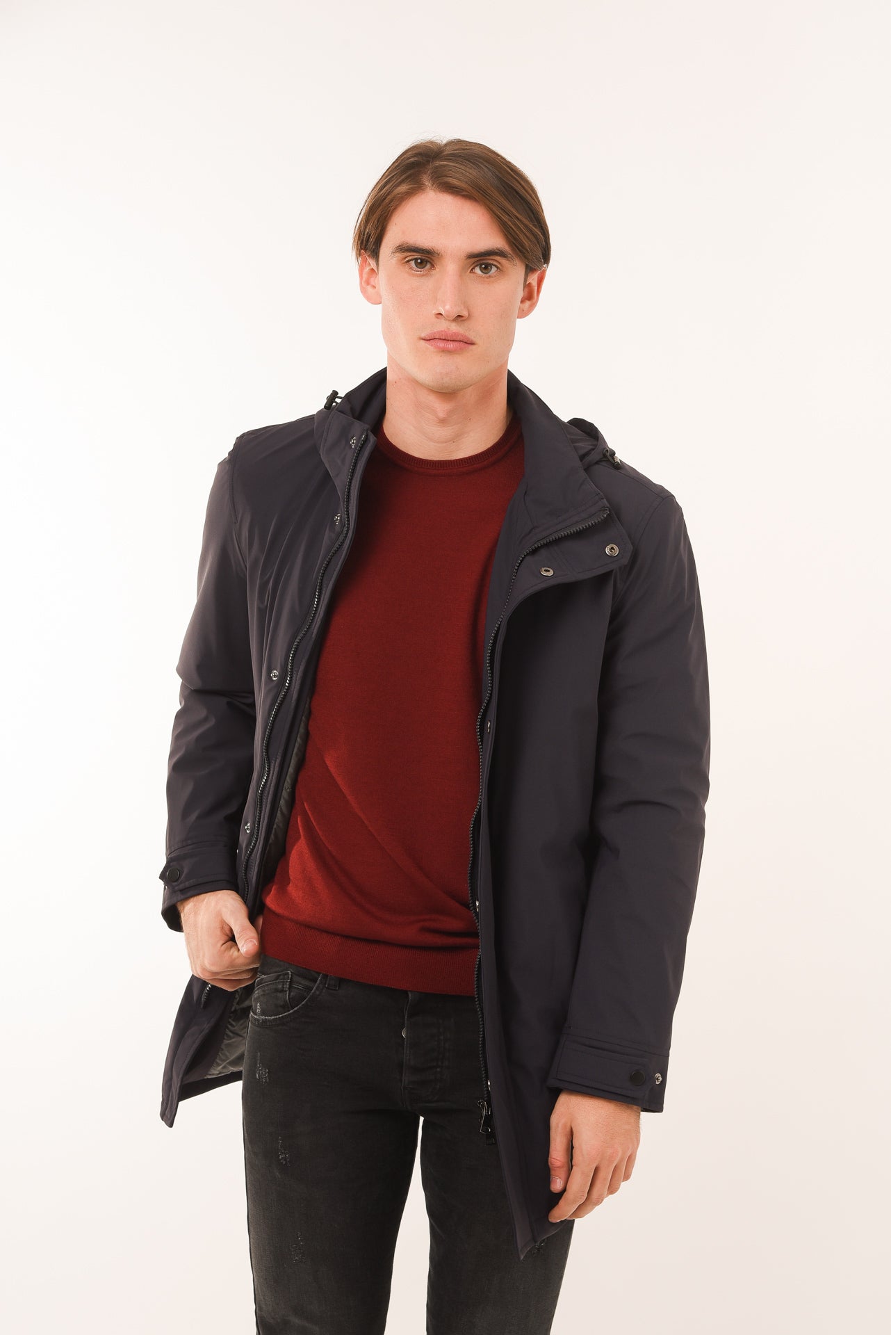 ΑΝΔΡΙΚΗ ΚΑΜΠΑΡΝΤΙΝΑ PORTOBELLO'S ΜΕ ΚΟΥΚΟΥΛΑ ΣΕ NAVY ΜΠΛΕ ΧΡΩΜΑ