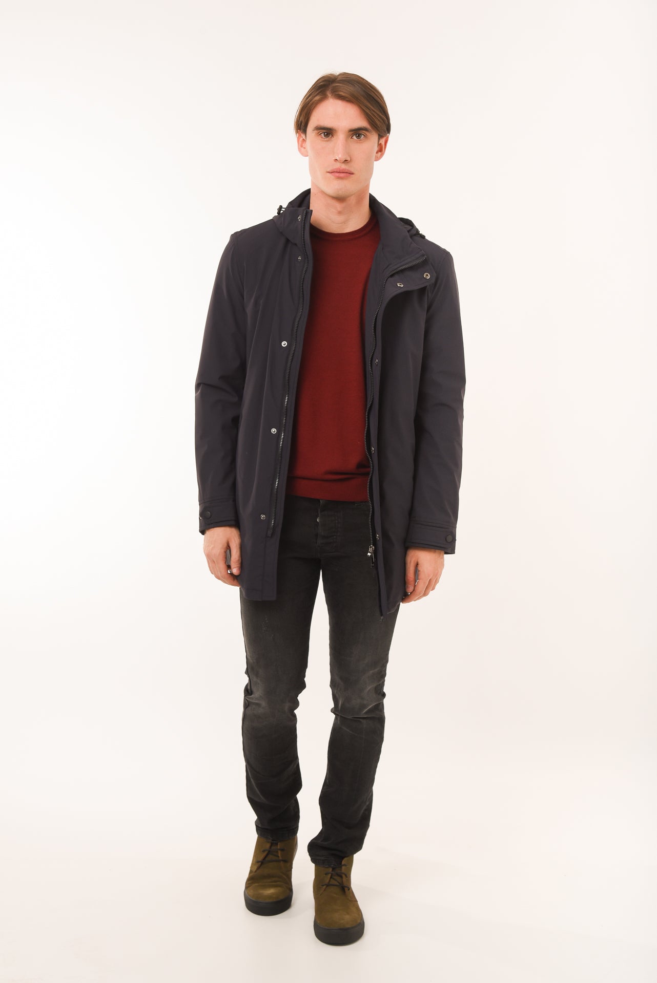 ΑΝΔΡΙΚΗ ΚΑΜΠΑΡΝΤΙΝΑ PORTOBELLO'S ΜΕ ΚΟΥΚΟΥΛΑ ΣΕ NAVY ΜΠΛΕ ΧΡΩΜΑ