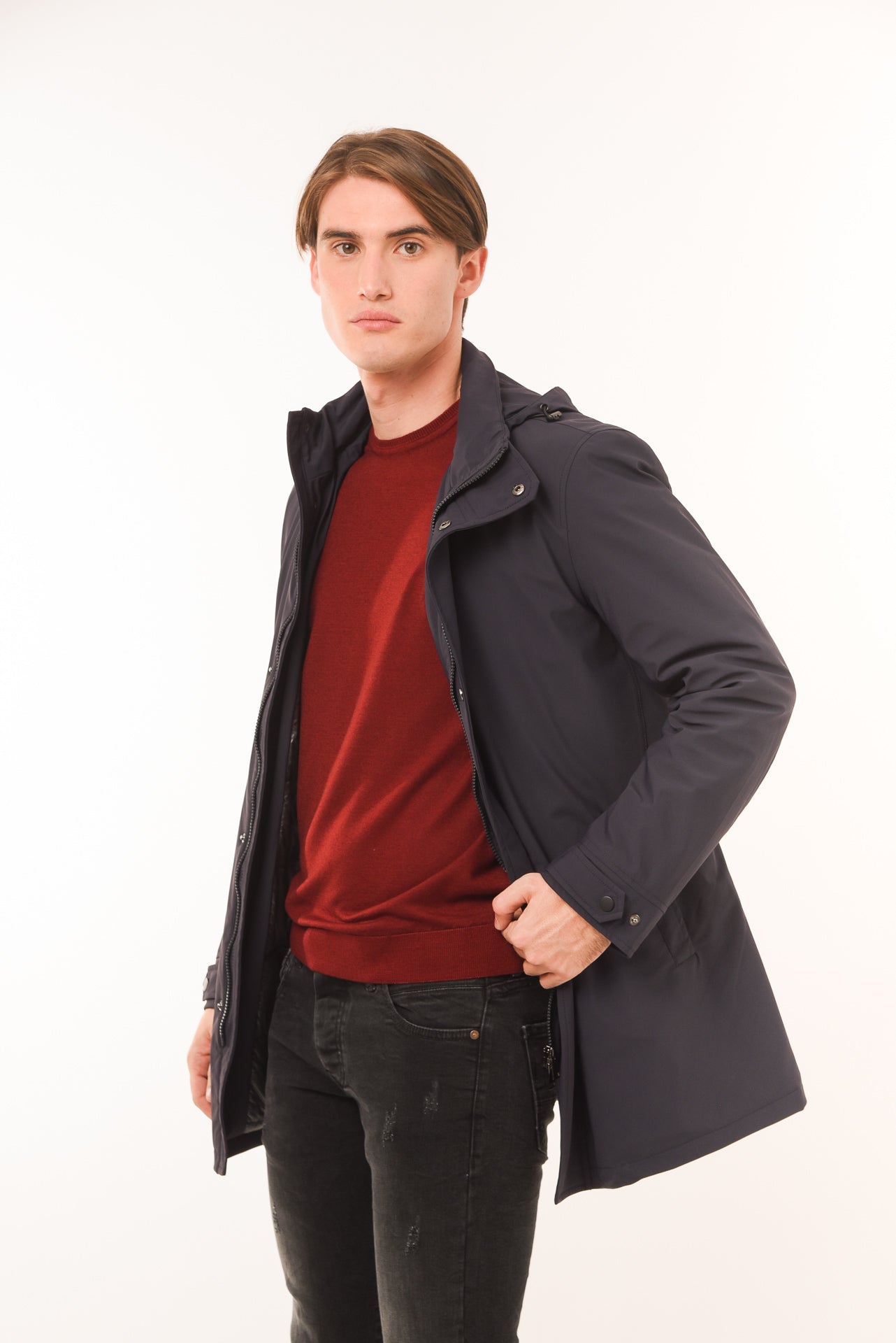 ΑΝΔΡΙΚΗ ΚΑΜΠΑΡΝΤΙΝΑ PORTOBELLO'S ΜΕ ΚΟΥΚΟΥΛΑ ΣΕ NAVY ΜΠΛΕ ΧΡΩΜΑ