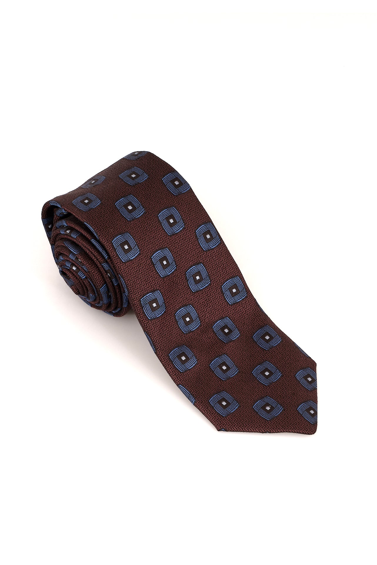 ΑΝΔΡΙΚΗ ΜΕΤΑΞΩΤΗ ΓΡΑΒΑΤΑ PORTOBELLO'S ΣΕ ΜΠΟΡΝΤΟ ΧΡΩΜΑ ΜΕ ΜΠΛΕ ΜΟΤΙΒΑ