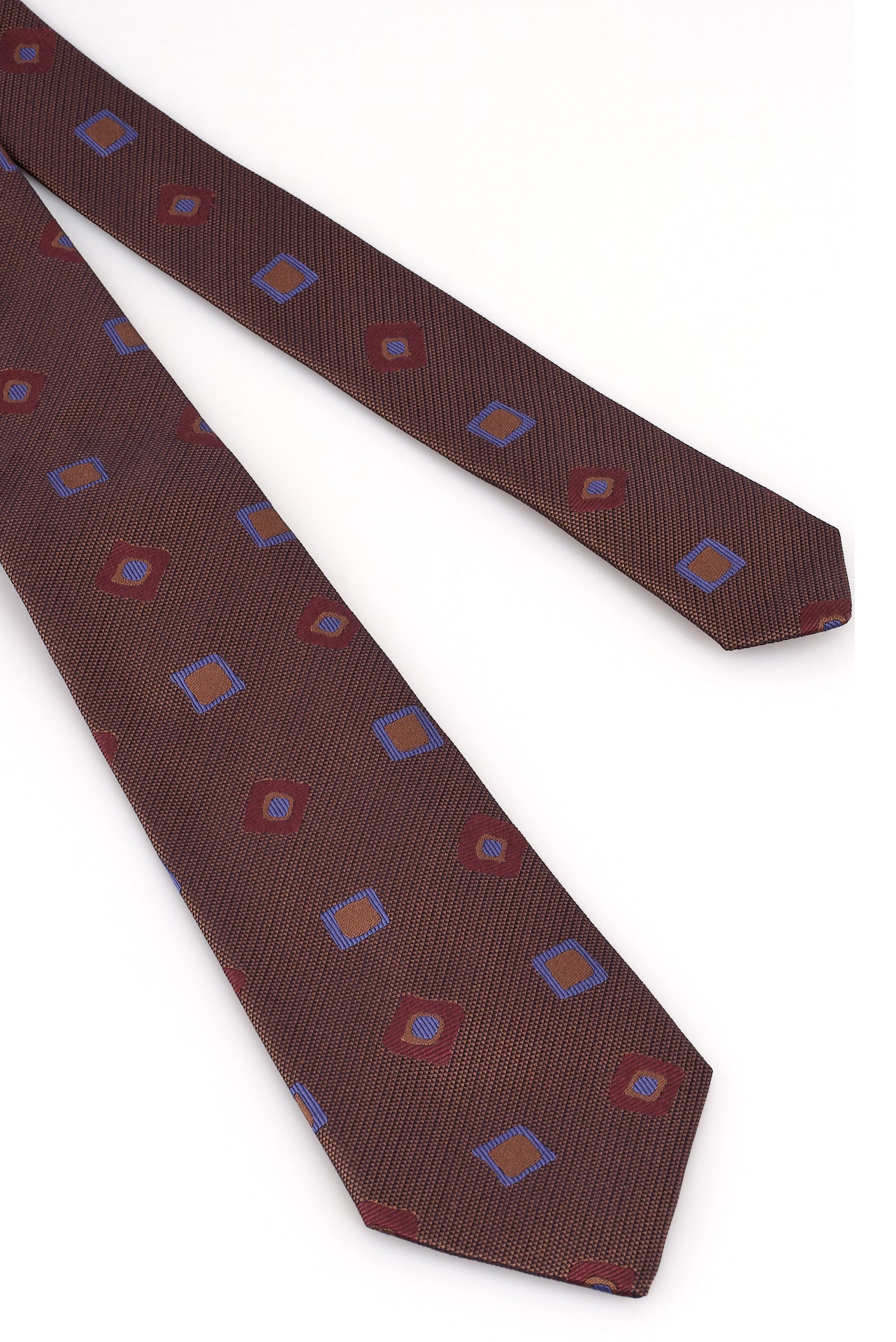 ΑΝΔΡΙΚΗ ΜΕΤΑΞΩΤΗ ΓΡΑΒΑΤΑ PORTOBELLO'S ΣΕ ΚΑΦΕ ΧΡΩΜΑ ΜΕ ΜΠΛΕ ΚΑΙ ΚΟΚΚΙΝΑ ΜΟΤΙΒΑ