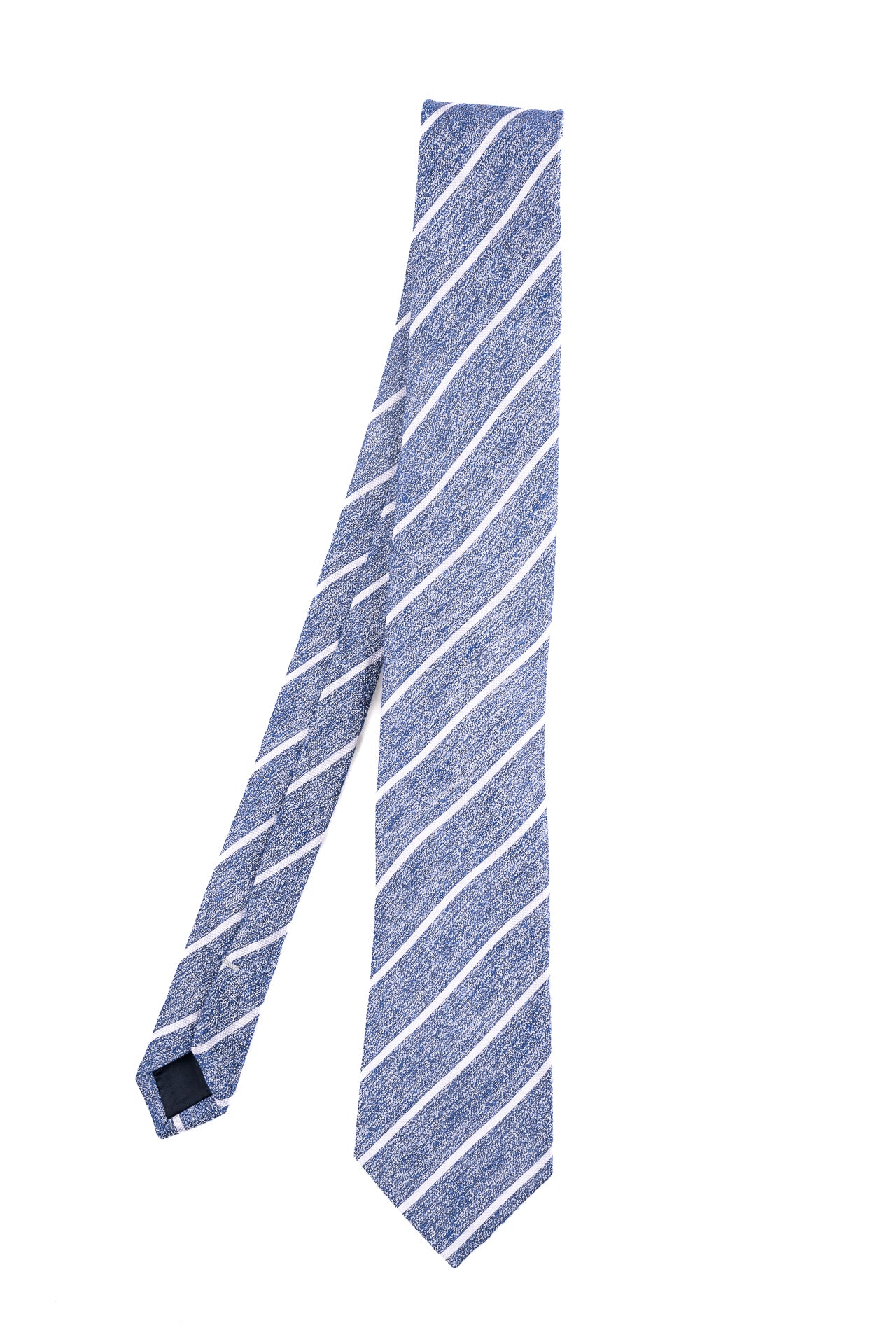 ΑΝΔΡΙΚΗ ΜΕΤΑΞΩΤΗ ΓΡΑΒΑΤΑ CLUB PORTOBELLO'S ΣΕ ΑΠΟΧΡΩΣΗ ΜΠΛΕ DENIM ΚΑΙ ΛΕΥΚΕΣ ΡΙΓΕΣ