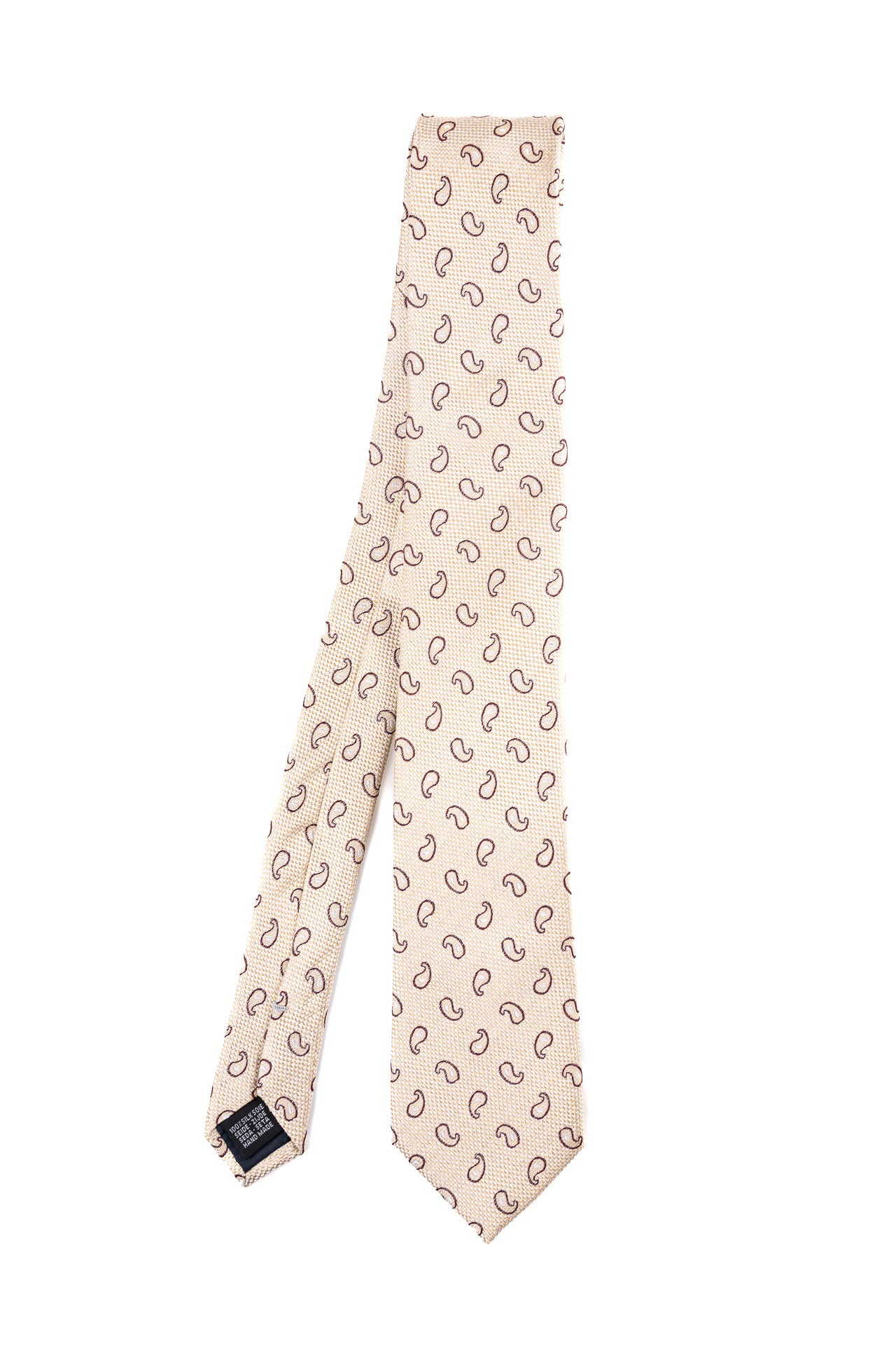 ΑΝΔΡΙΚΗ ΜΕΤΑΞΩΤΗ ΓΡΑΒΑΤΑ PORTOBELLO'S ΜΠΕΖ ΧΡΩΜΑ ΜΕ ΛΑΧΟΥΡΙΑ