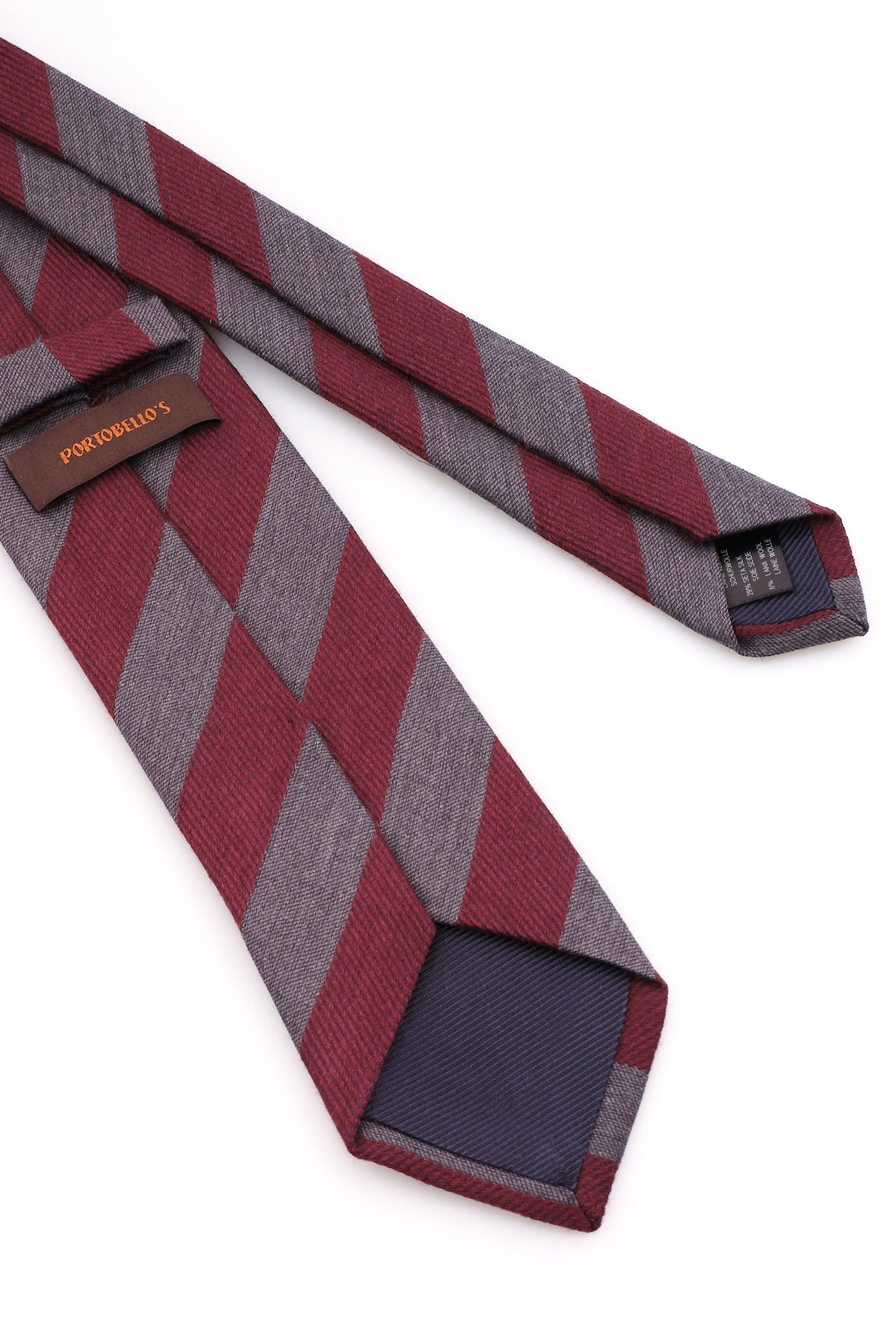 ΑΝΔΡΙΚΗ ΓΡΑΒΑΤΑ CLUB PORTOBELLO'S ΣΕ ΓΚΡΙ ΚΑΙ ΜΠΟΡΝΤΟ ΧΡΩΜΑ