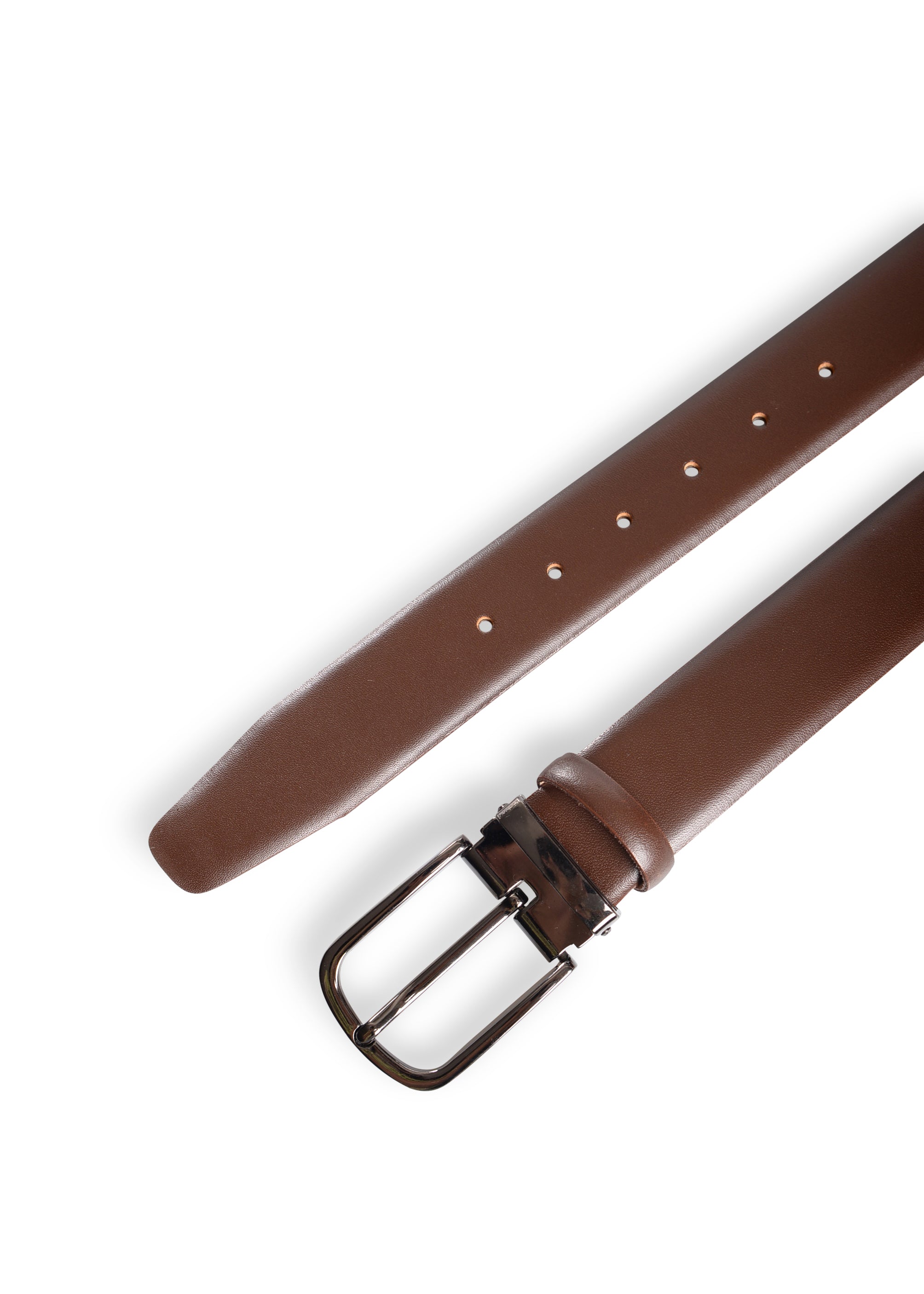 ΑΝΔΡΙΚΗ ΔΕΡΜΑΤΙΝΗ ΖΩΝΗ PORTOBELLO'S ΚΑΦΕ ΜΟΝΟΧΡΩΜΗ ΜΕ ΑΣΗΜΙ ΑΓΚΡΑΦΑ