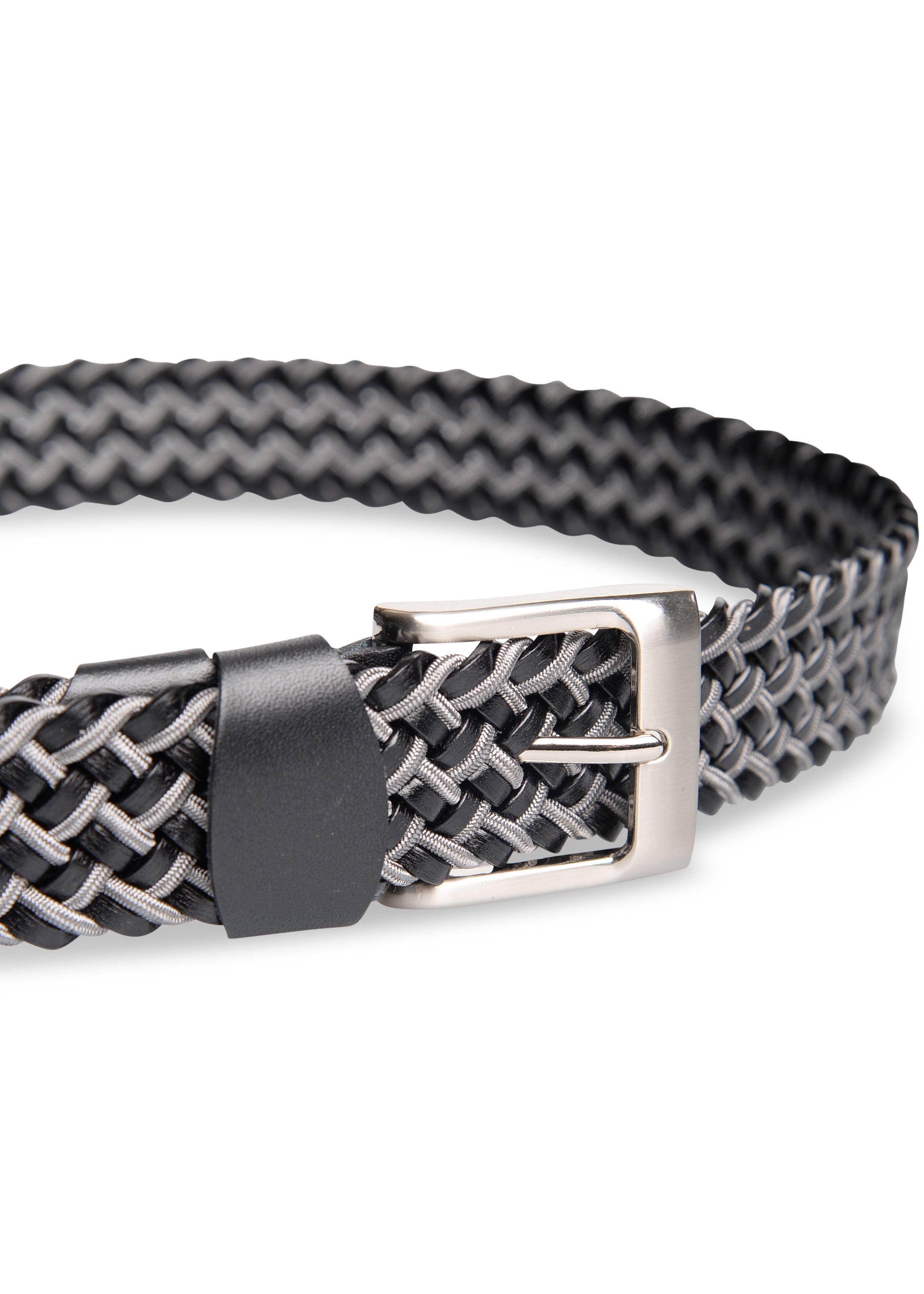 ΑΝΔΡΙΚΗ ΖΩΝΗ ΠΛΕΚΤΗ PORTOBELLO'S ΜΑΥΡΟ ΓΚΡΙ