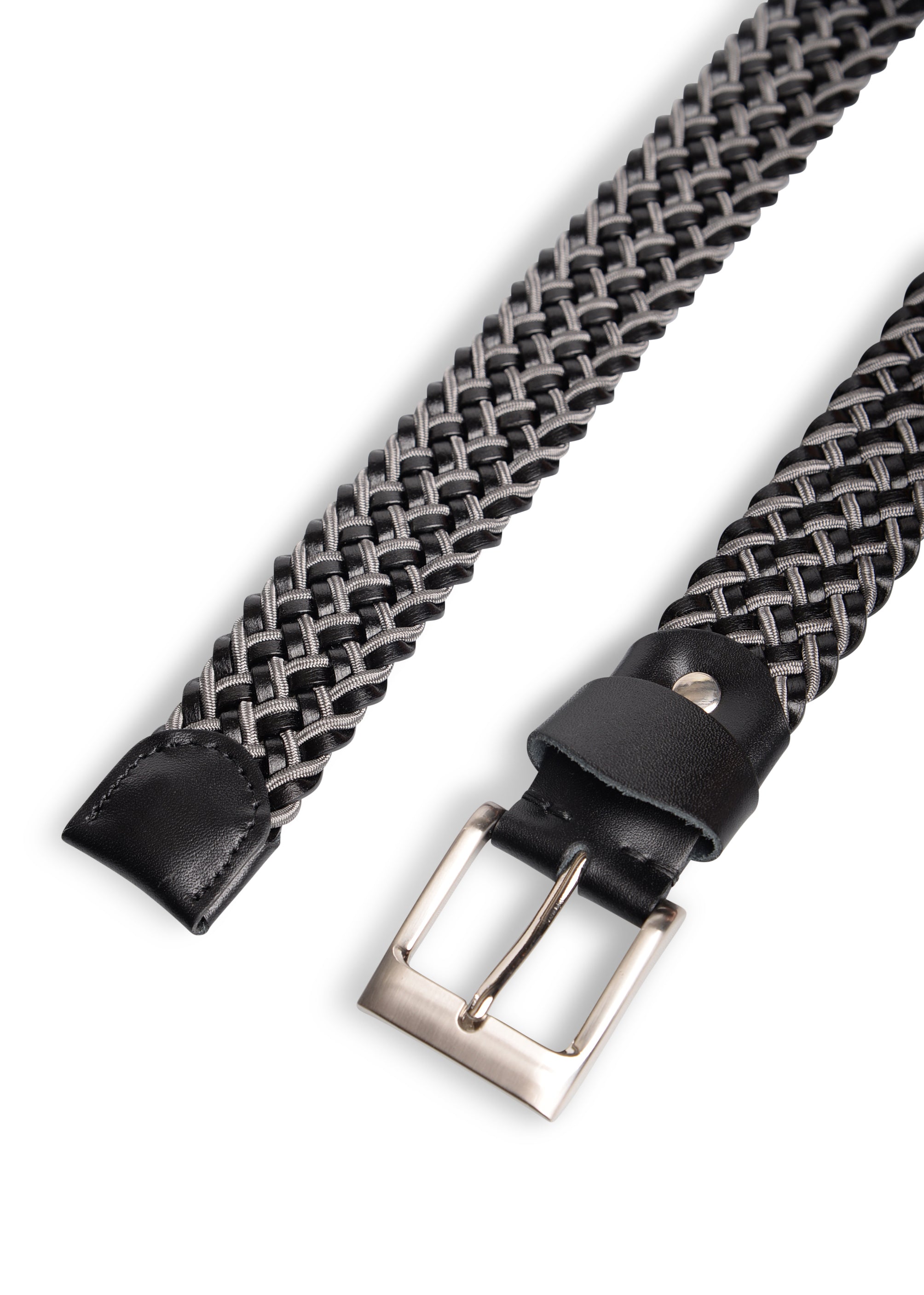 ΑΝΔΡΙΚΗ ΖΩΝΗ ΠΛΕΚΤΗ PORTOBELLO'S ΜΑΥΡΟ ΓΚΡΙ