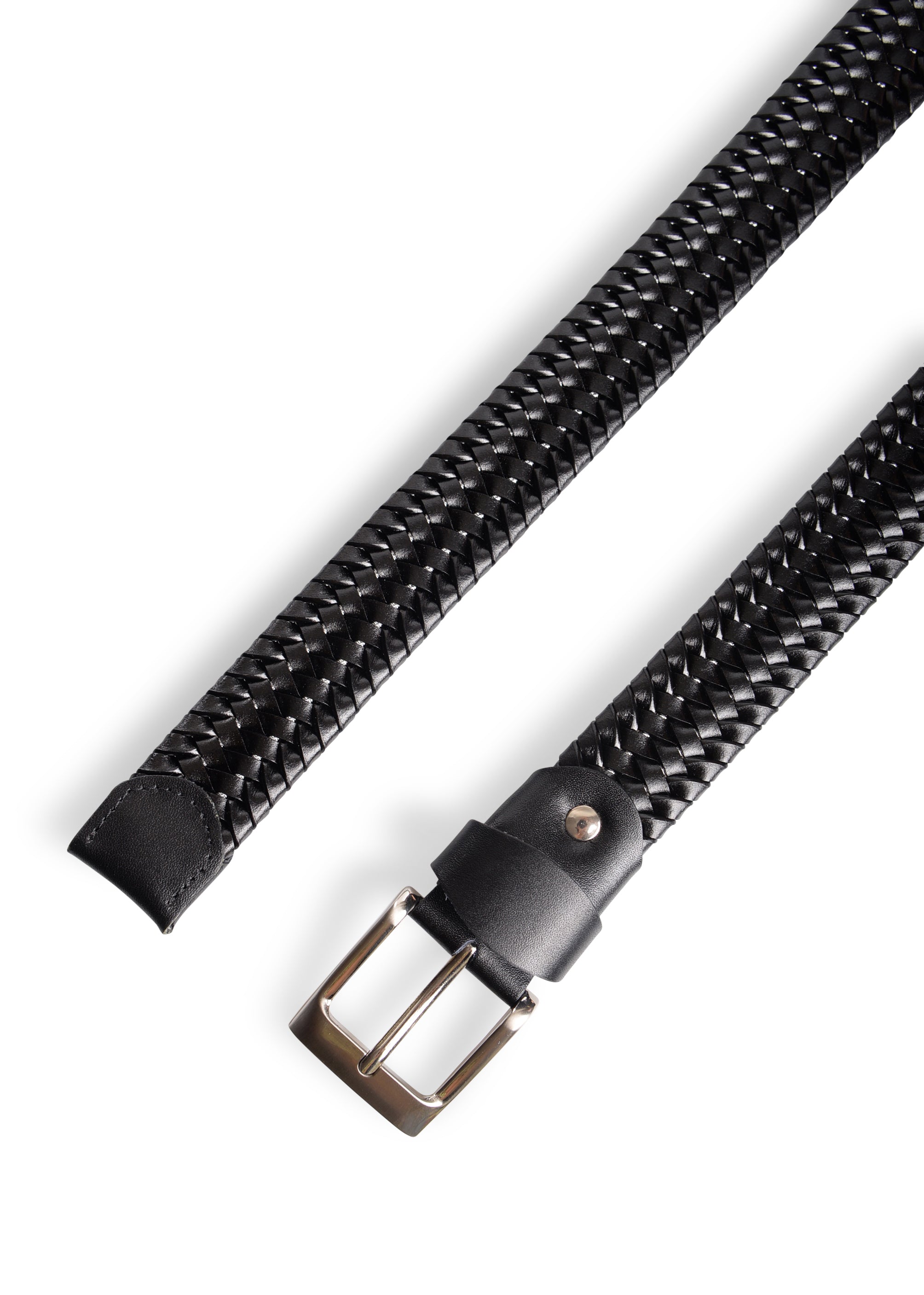 ΑΝΔΡΙΚΗ ΖΩΝΗ ΠΛΕΚΤΗ PORTOBELLO'S ΜΑΥΡΗ ΜΕ ΑΓΚΡΑΦΑ ΑΣΗΜΙ CASUAL ΚΑΙ SMART OUTFITS