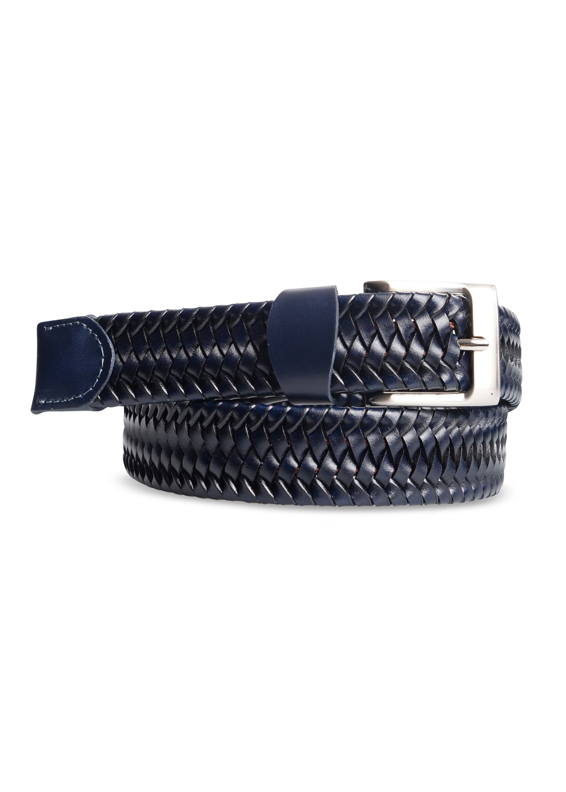 ΑΝΔΡΙΚΗ ΖΩΝΗ ΠΛΕΚΤΗ ΕΛΑΣΤΙΚΗ PORTOBELLO'S ΜΠΛΕ NAVY ΑΠΟΧΡΩΣΗ ΜΕ ΑΣΗΜΙ ΑΓΚΡΑΦΑ