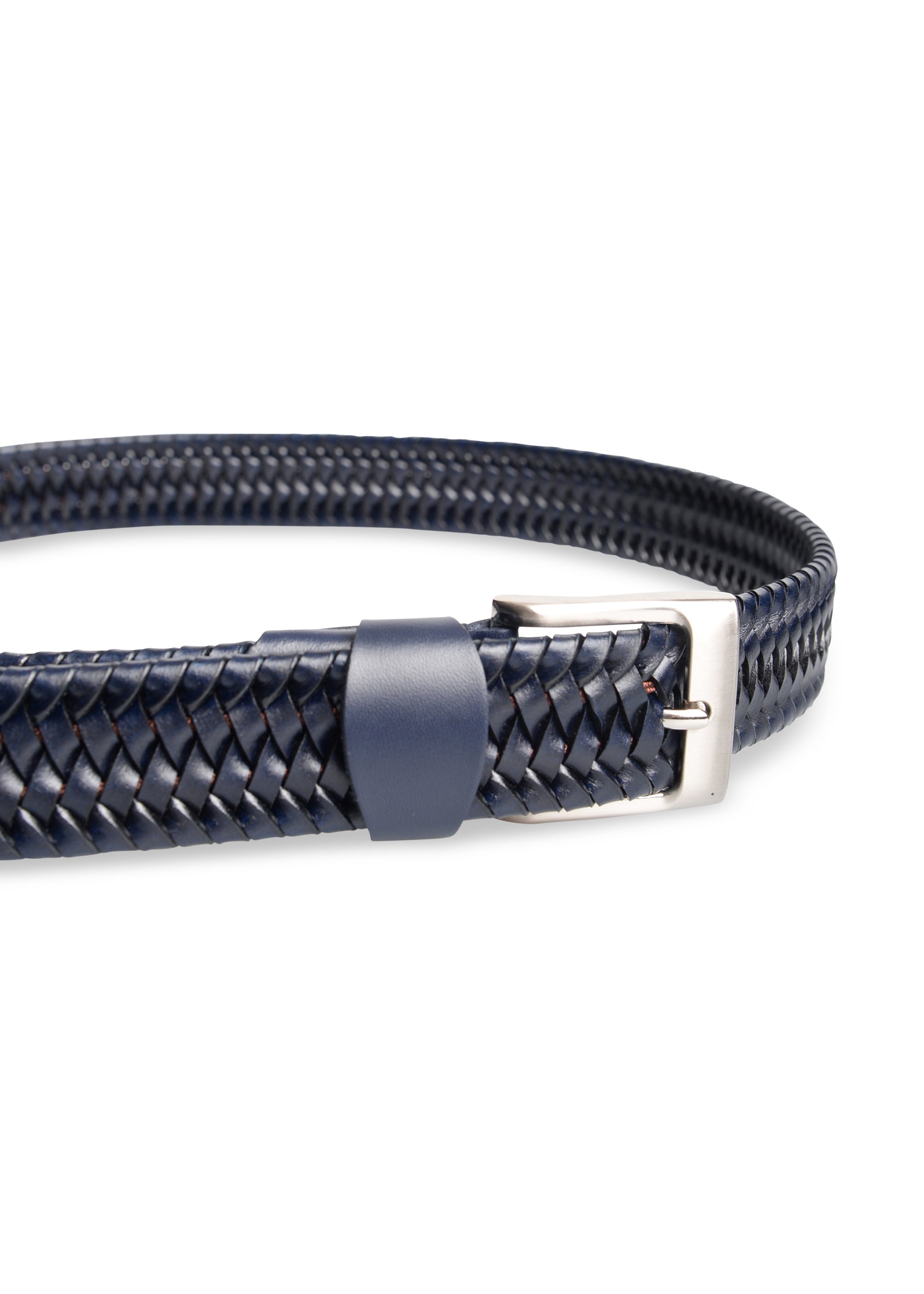 ΑΝΔΡΙΚΗ ΖΩΝΗ ΠΛΕΚΤΗ ΕΛΑΣΤΙΚΗ PORTOBELLO'S ΜΠΛΕ NAVY ΑΠΟΧΡΩΣΗ ΜΕ ΑΣΗΜΙ ΑΓΚΡΑΦΑ