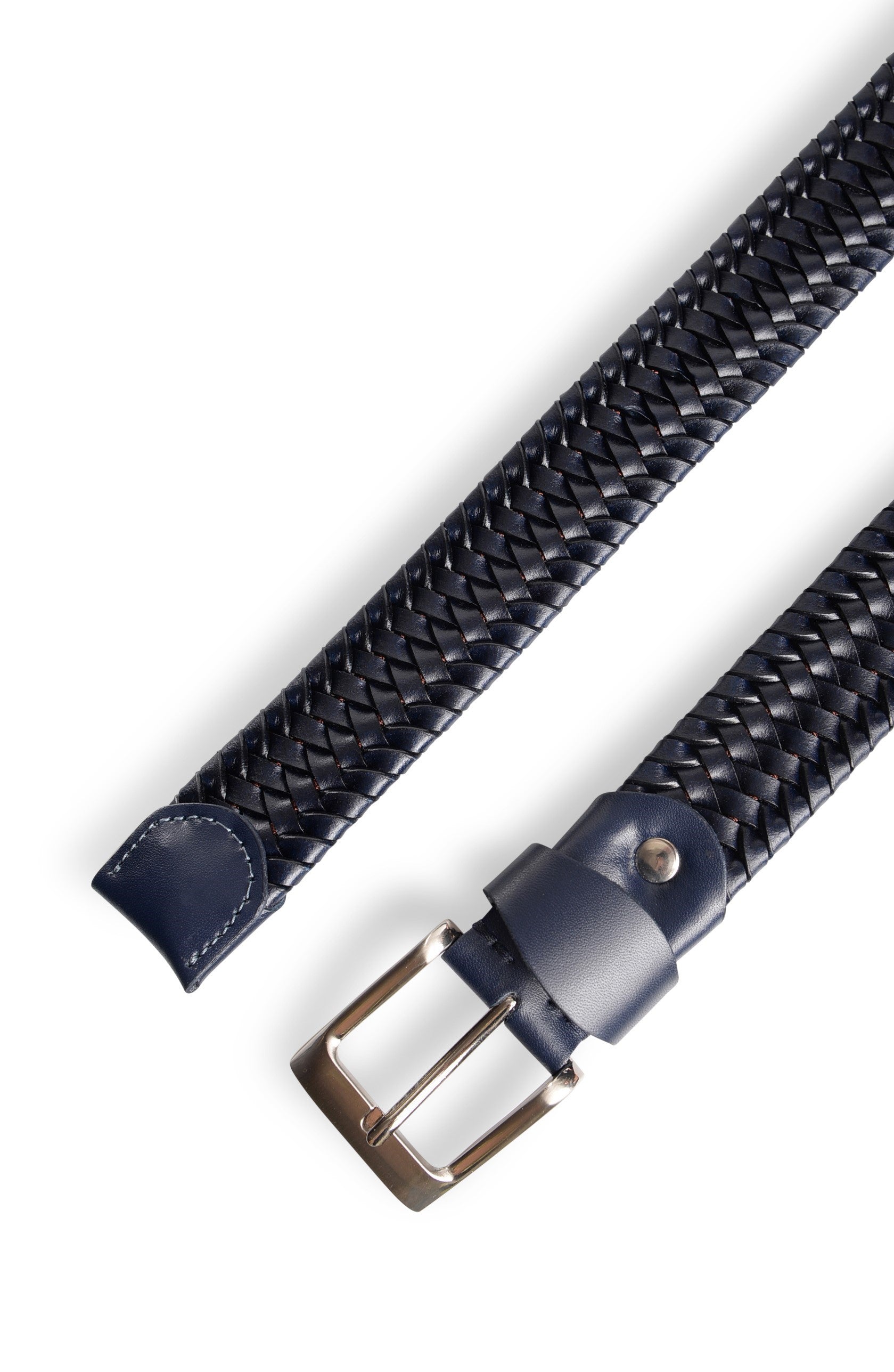 ΑΝΔΡΙΚΗ ΖΩΝΗ ΠΛΕΚΤΗ ΕΛΑΣΤΙΚΗ PORTOBELLO'S ΜΠΛΕ NAVY ΑΠΟΧΡΩΣΗ ΜΕ ΑΣΗΜΙ ΑΓΚΡΑΦΑ