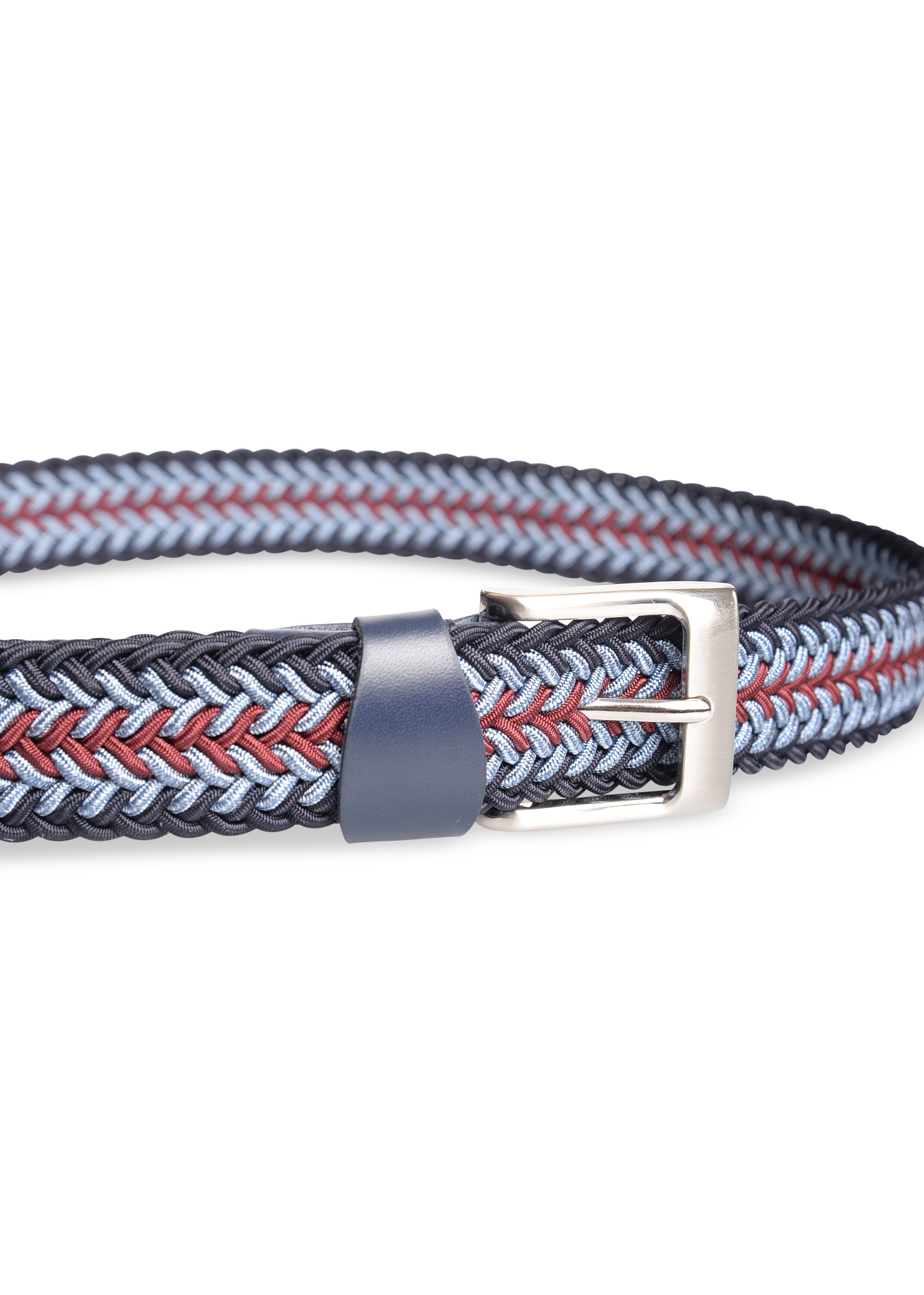 ΑΝΔΡΙΚΗ ΖΩΝΗ ΠΛΕΚΤΗ PORTOBELLO'S ΜΠΛΕ ΜΕ ΣΙΕΛ ΚΑΙ ΜΠΟΡΝΤΟ ΛΕΠΤΟΜΕΡΕΙΕΣ ΚΑΙ ΑΣΗΜΙ ΑΓΚΡΑΦΑ