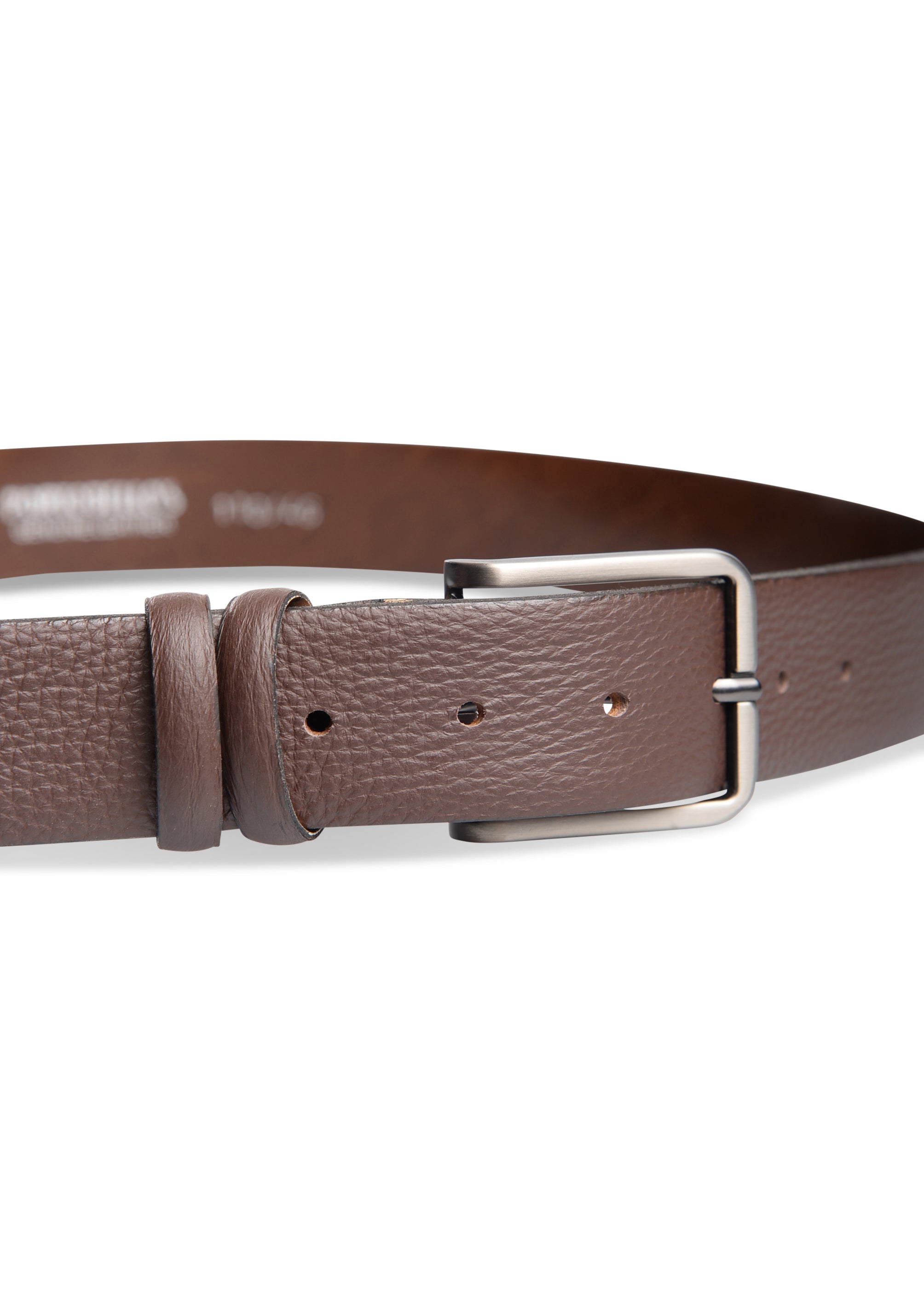 ΑΝΔΡΙΚΗ ΖΩΝΗ ΔΕΡΜΑΤΙΝΗ PORTOBELLO'S ΜΕ ΑΝΑΓΛΥΦΕΣ ΛΕΠΤΟΜΕΡΕΙΕΣ ΣΕ ΣΚΟΥΡΟ ΚΑΦΕ ΧΡΩΜΑ ΚΑΙ ΑΣΗΜΙ ΑΓΚΡΑΦΑ