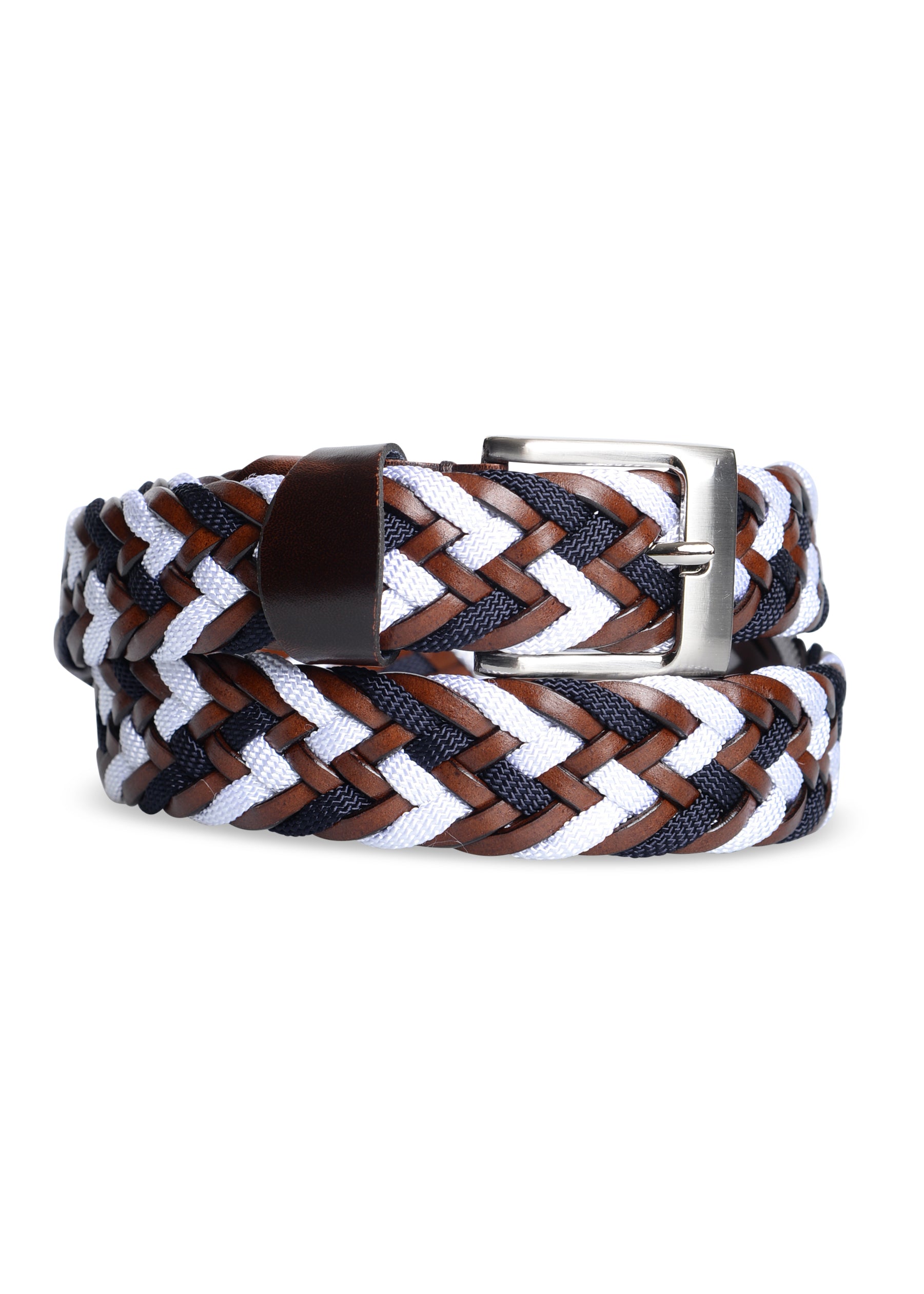 ΑΝΔΡΙΚΗ ΔΕΡΜΑΤΙΝΗ ΖΩΝΗ PORTOBELLO'S ΜΕ ΙΜΑΝΤΑ ΣΕ ΧΡΩΜΑ ΚΑΦΕ ΜΕ ΜΠΛΕ ΚΑΙ ΛΕΥΚΕΣ ΛΕΠΤΟΜΕΡΕΙΕΣ