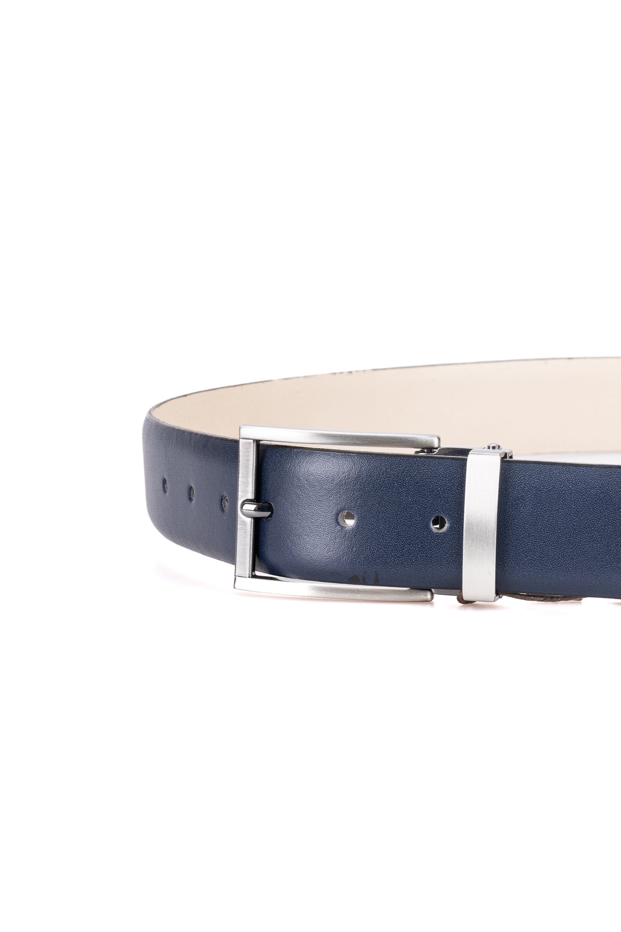 ΑΝΔΡΙΚΗ ΖΩΝΗ ΔΕΡΜΑΤΙΝΗ PORTOBELLO'S ΜΠΛΕ ΜΟΝΟΧΡΩΜΗ ΜΕ ΑΓΚΡΑΦΑ ΑΣΗΜΕΝΙΑ