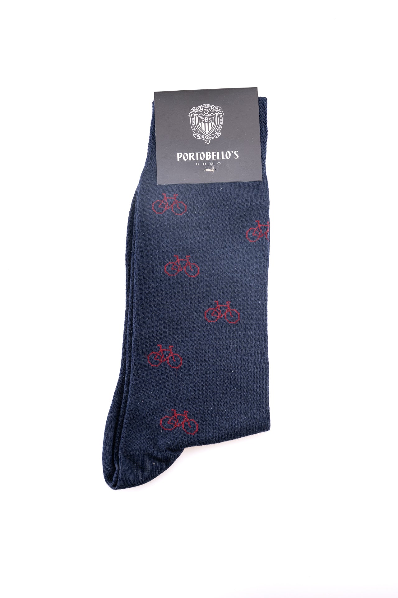 ΑΝΔΡΙΚΕΣ ΚΑΛΤΣΕΣ PORTOBELLO'S ΜΠΛΕ ΜΕ ΣΧΕΔΙΟ ΚΟΚΚΙΝΑ ΠΟΔΗΛΑΤΑ