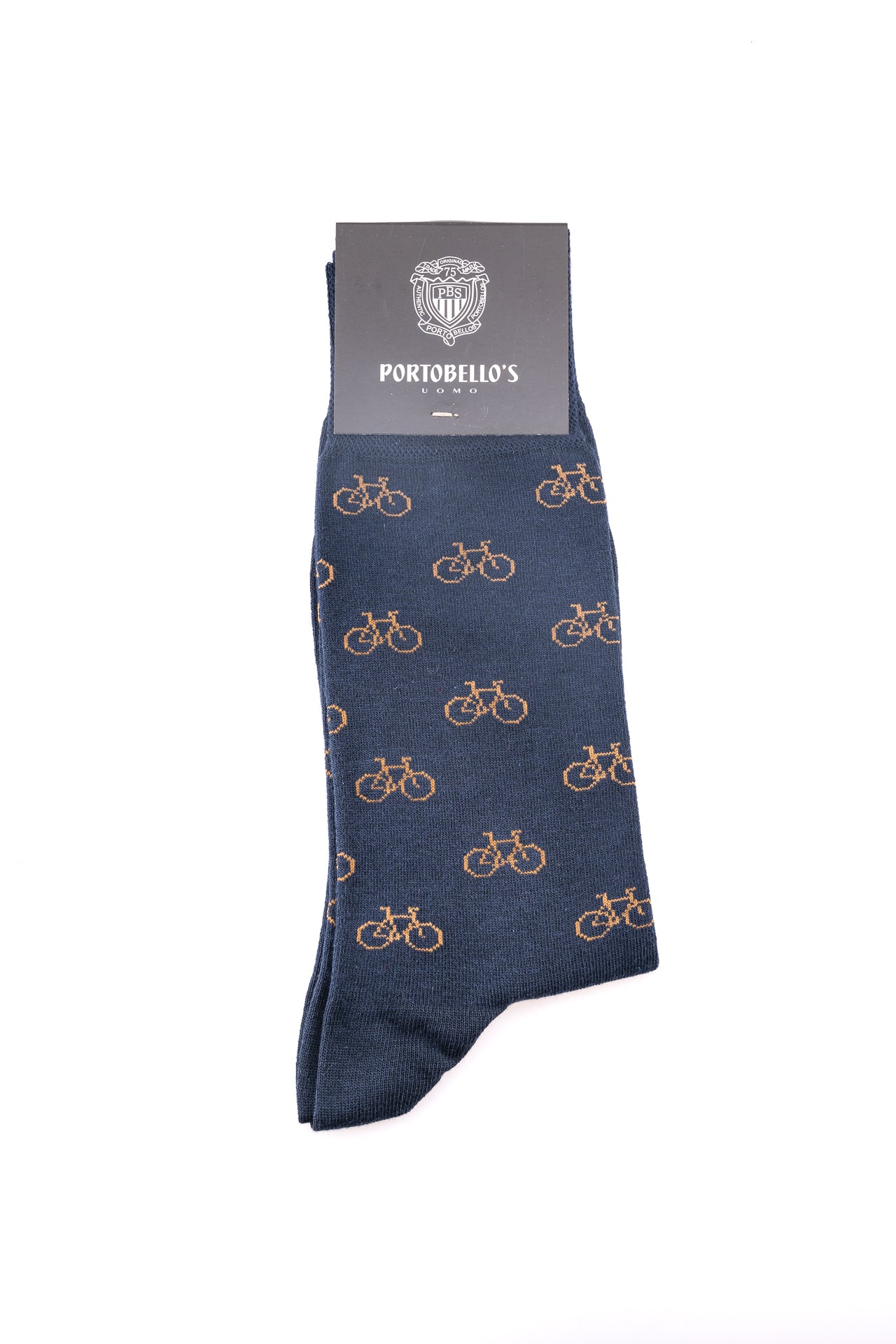 ΑΝΔΡΙΚΕΣ ΚΑΛΤΣΕΣ PORTOBELLO'S ΜΠΛΕ ΜΕ ΣΧΕΔΙΟ ΚΑΦΕ ΠΟΔΗΛΑΤΑ