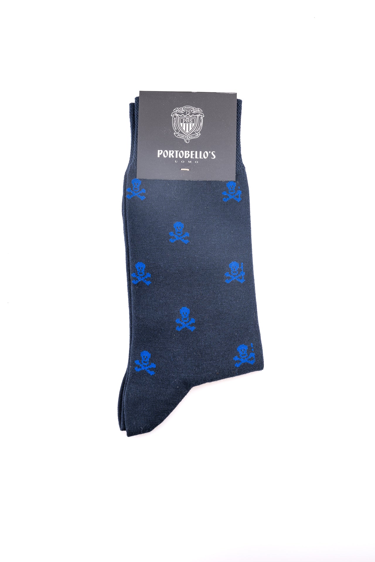 ΑΝΔΡΙΚΕΣ ΚΑΛΤΣΕΣ PORTOBELLO'S ΜΠΛΕ ΜΕ ΡΟΥΑ ΜΠΛΕ SKULLS