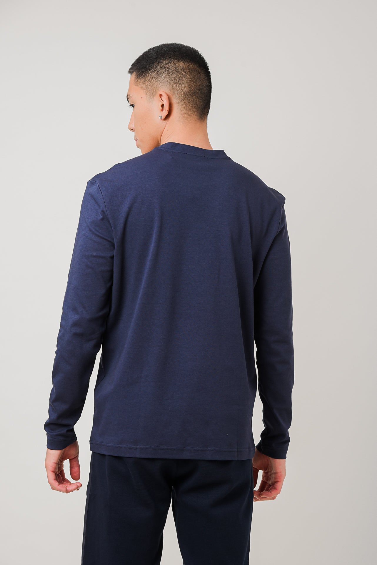 ΑΝΔΡΙΚΗ ΜΑΚΡΥΜΑΝΙΚΗ ΜΠΛΟΥΖΑ NAVY ΜΠΛΕ ΜΕ ΛΟΓΟΤΥΠΟ PORTOBELLO'S