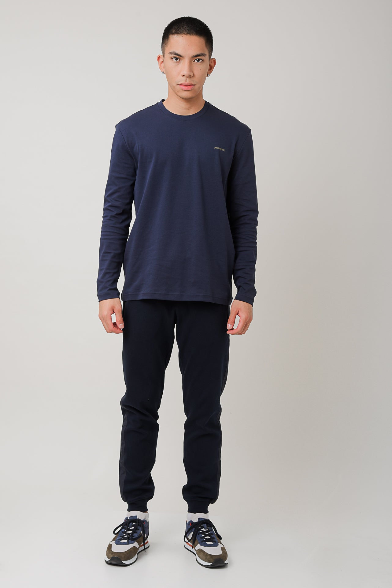 ΑΝΔΡΙΚΗ ΜΑΚΡΥΜΑΝΙΚΗ ΜΠΛΟΥΖΑ NAVY ΜΠΛΕ ΜΕ ΛΟΓΟΤΥΠΟ PORTOBELLO'S