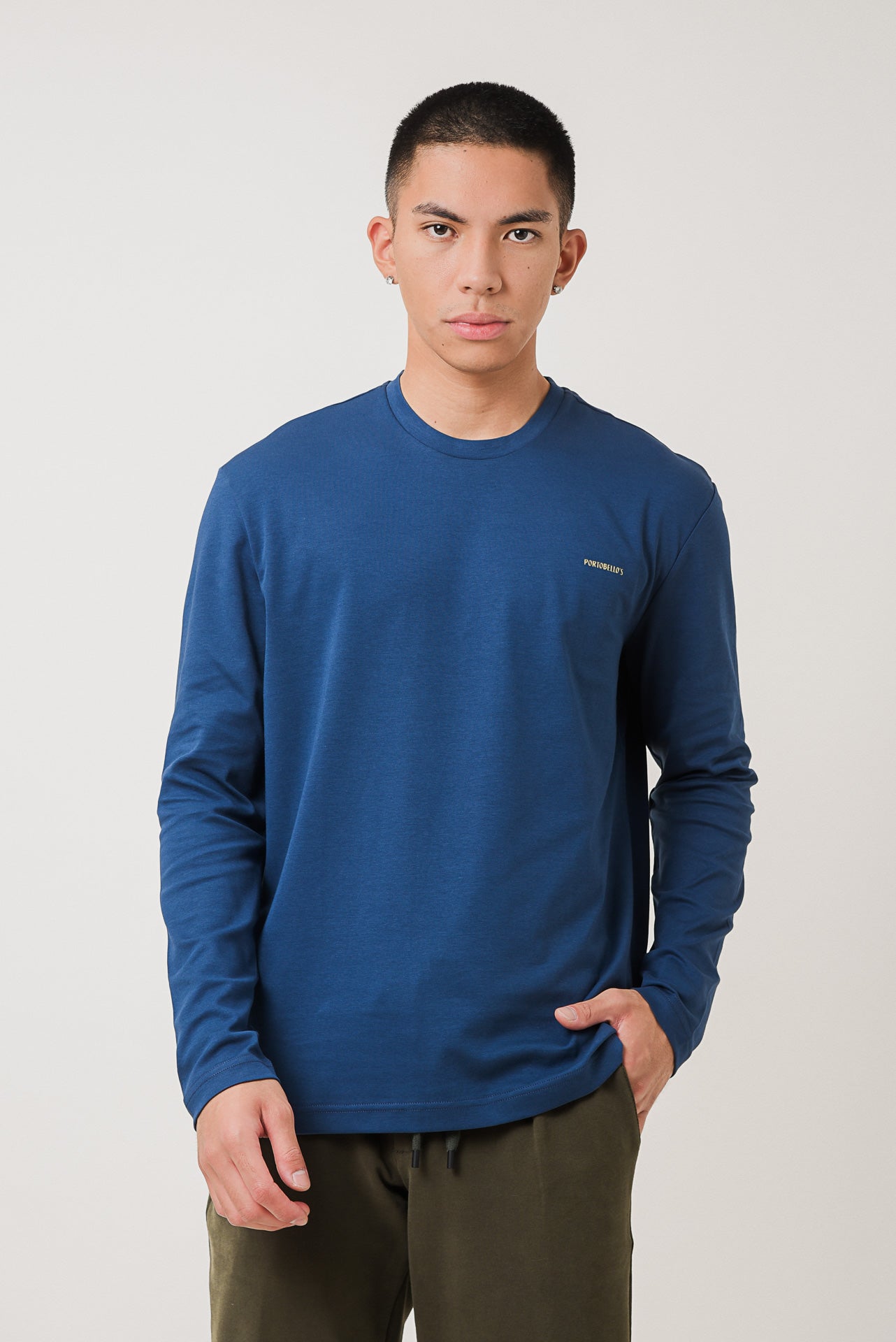 ΑΝΔΡΙΚΗ ΜΑΚΡΥΜΑΝΙΚΗ ΜΠΛΟΥΖΑ ΜΠΛΕ INDIGO ΜΕ ΛΟΓΟΤΥΠΟ PORTOBELLO'S