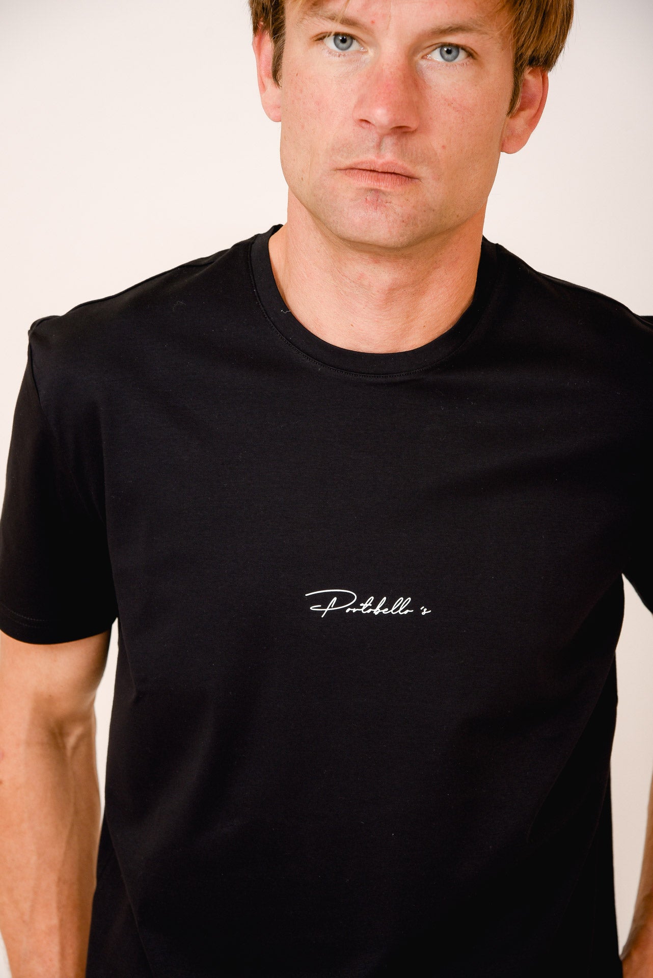 ΑΝΔΡΙΚΟ T-SHIRT ΜΑΥΡΟ ΜΕ ΣΤΑΜΠΑ PORTOBELLO'S