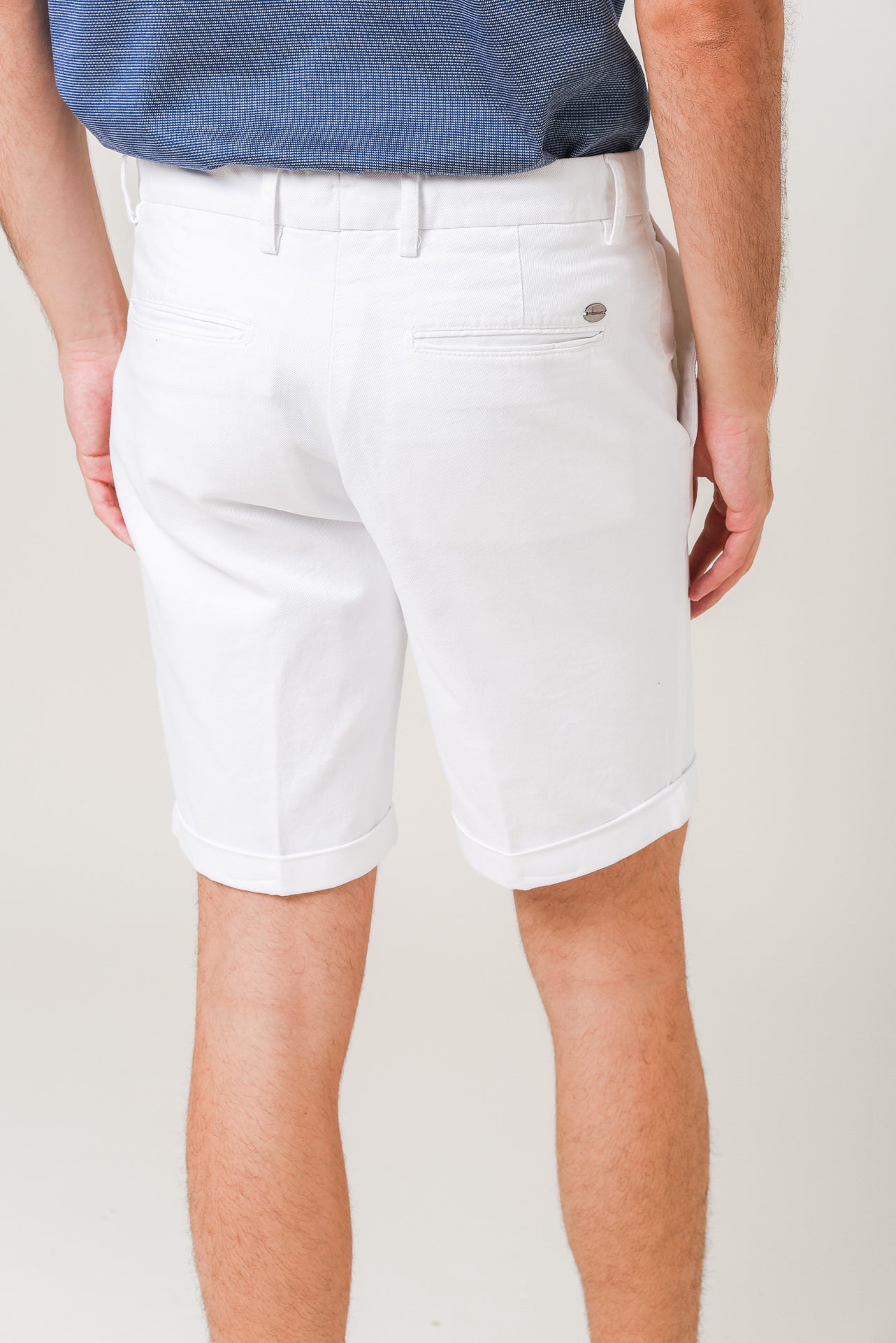 ΑΝΔΡΙΚΗ ΒΕΡΜΟΥΔΑ CHINOS PORTOBELLO'S ΣΕ ΛΕΥΚΟ ΧΡΩΜΑ ΜΕ ΡΕΒΕΡ