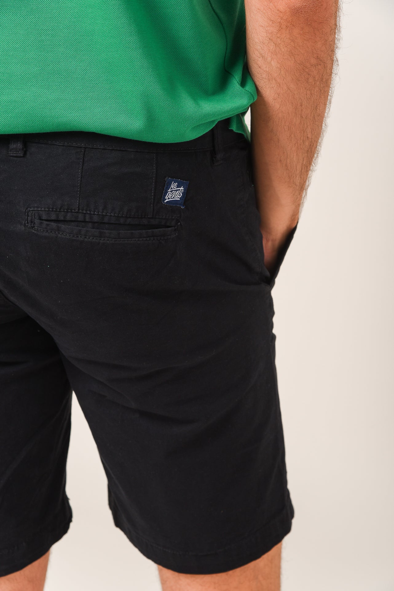 ΑΝΔΡΙΚΗ ΒΕΡΜΟΥΔΑ CHINOS LES GENT'S ΣΕ ΜΑΥΡΟ ΧΡΩΜΑ