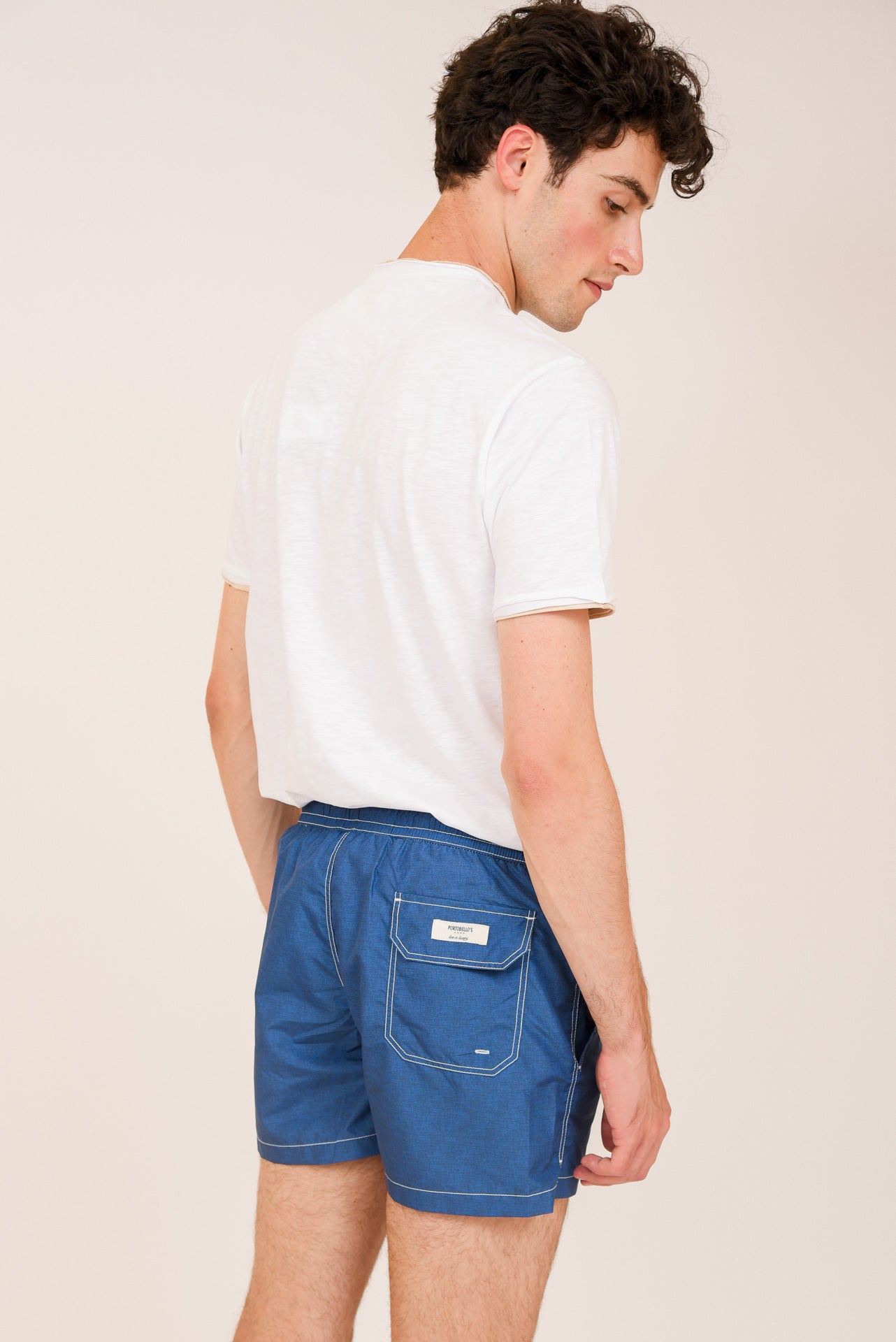 ΑΝΔΡΙΚΟ ΜΑΓΙΟ PORTOBELLO'S ΜΠΛΕ ΜΕ ΛΕΥΚΗ ΡΑΦΗ