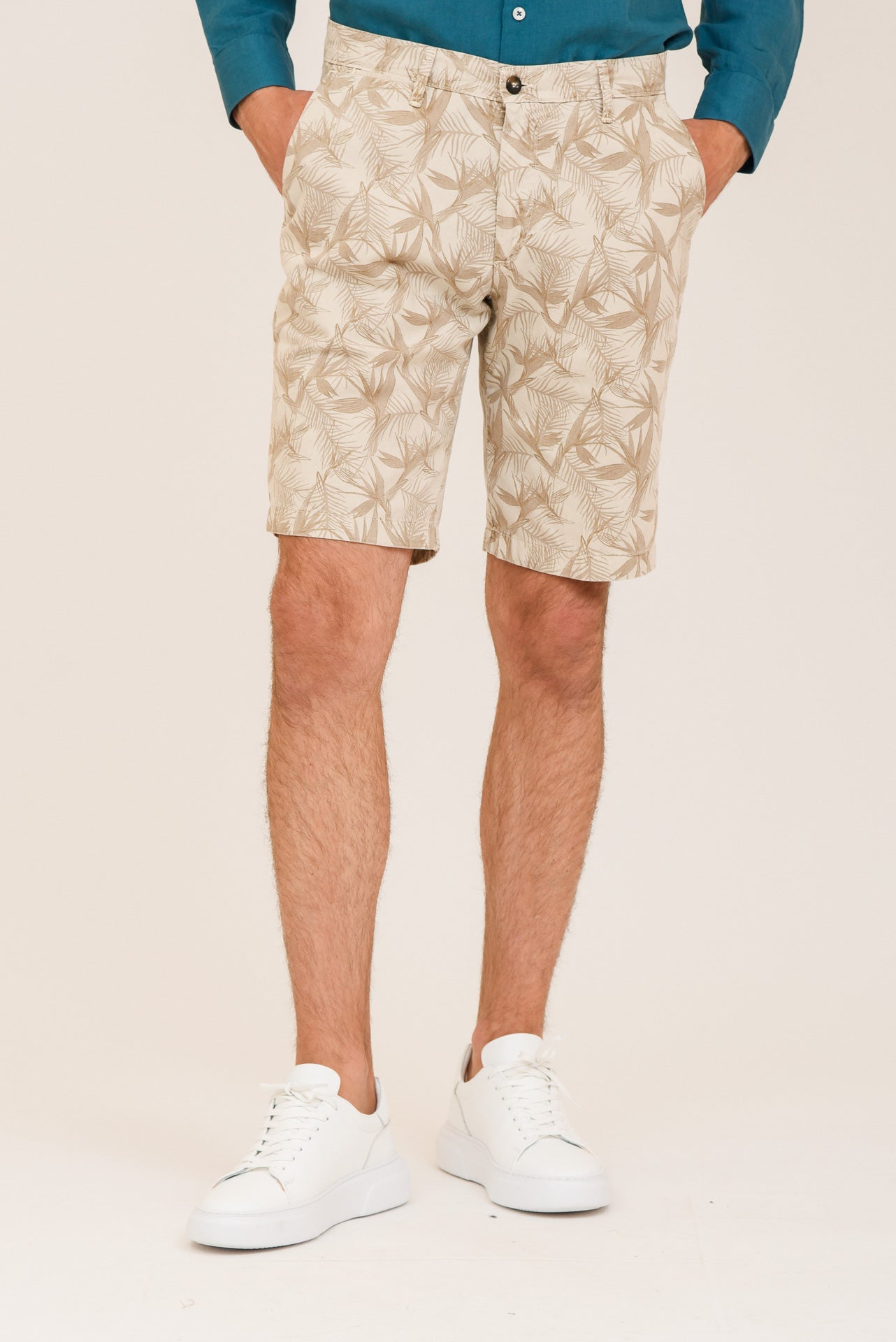 ΑΝΔΡΙΚΗ ΒΕΡΜΟΥΔΑ CHINOS PORTOBELLO'S ΜΠΕΖ ΣΚΟΥΡΟ ΜΕ ΚΑΛΟΚΑΙΡΙΝΟ ΣΧΕΔΙΟ