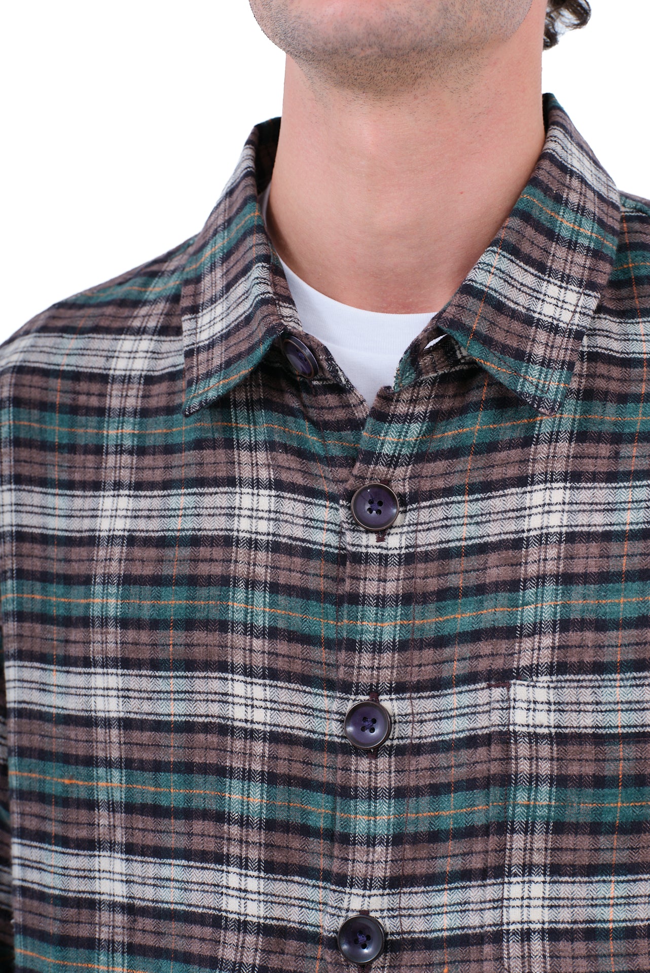 ΑΝΔΡΙΚΟ OVERSHIRT LES GENT'S ΚΑΦΕ ΜΠΕΖ ΠΡΑΣΙΝΟ