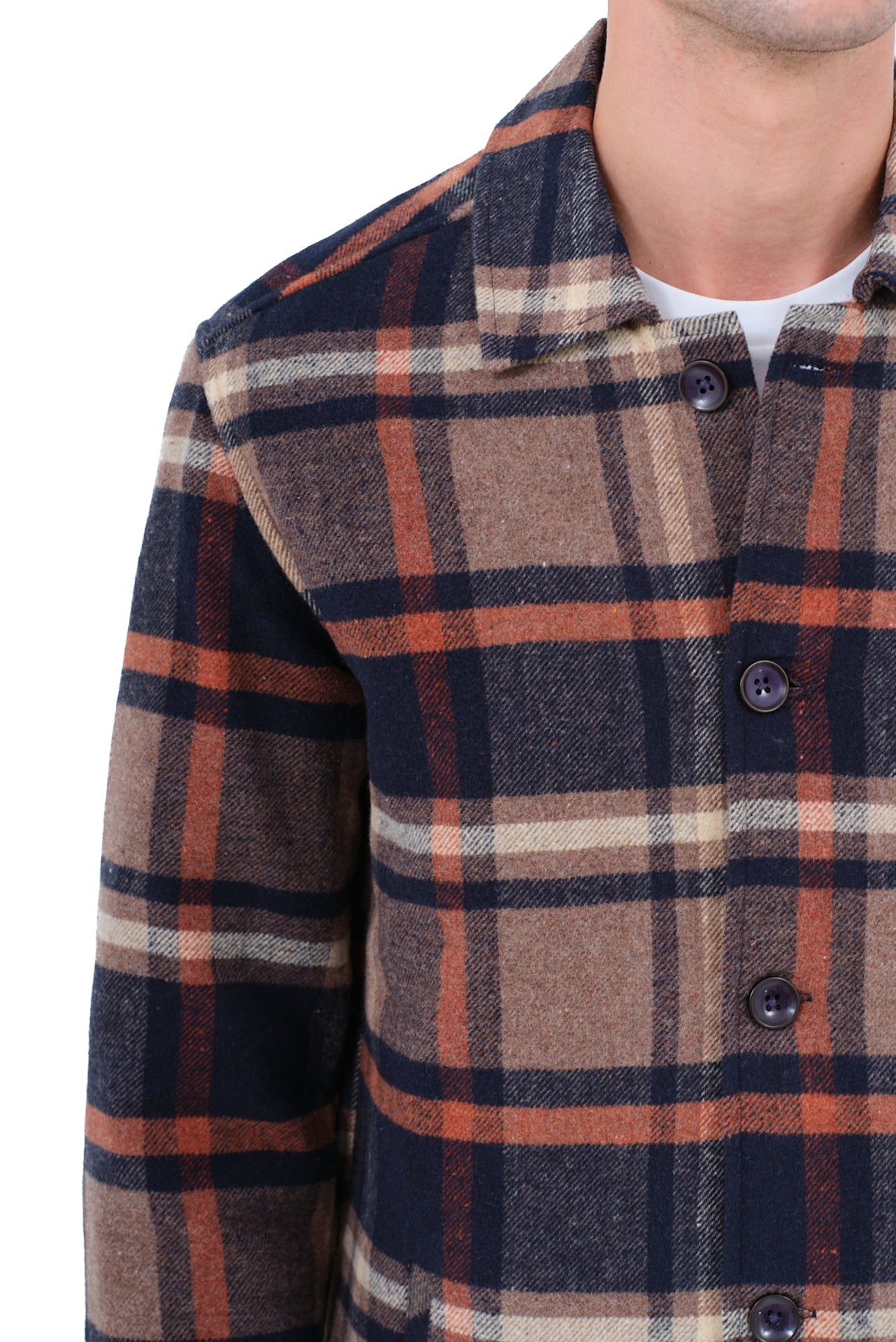 ΑΝΔΡΙΚΟ OVERSHIRT ΚΑΡΟ ΚΑΦΕ ΜΠΛΕ LES GENT'S