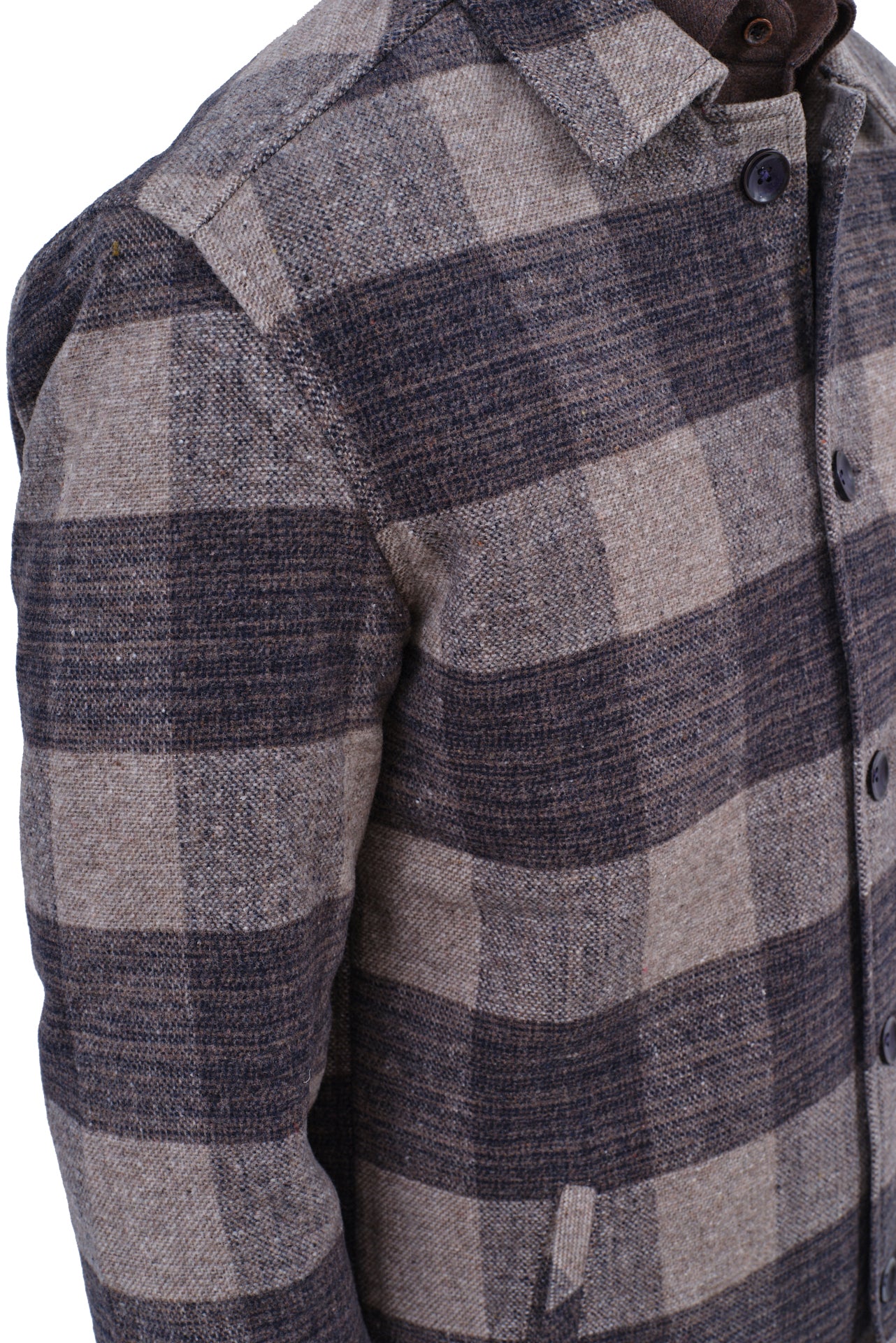 ΑΝΔΡΙΚΟ OVERSHIRT LES GENT'S ΚΑΡΟ ΣΕ ΜΠΕΖ ΣΚΟΥΡΟ ΧΡΩΜΑ