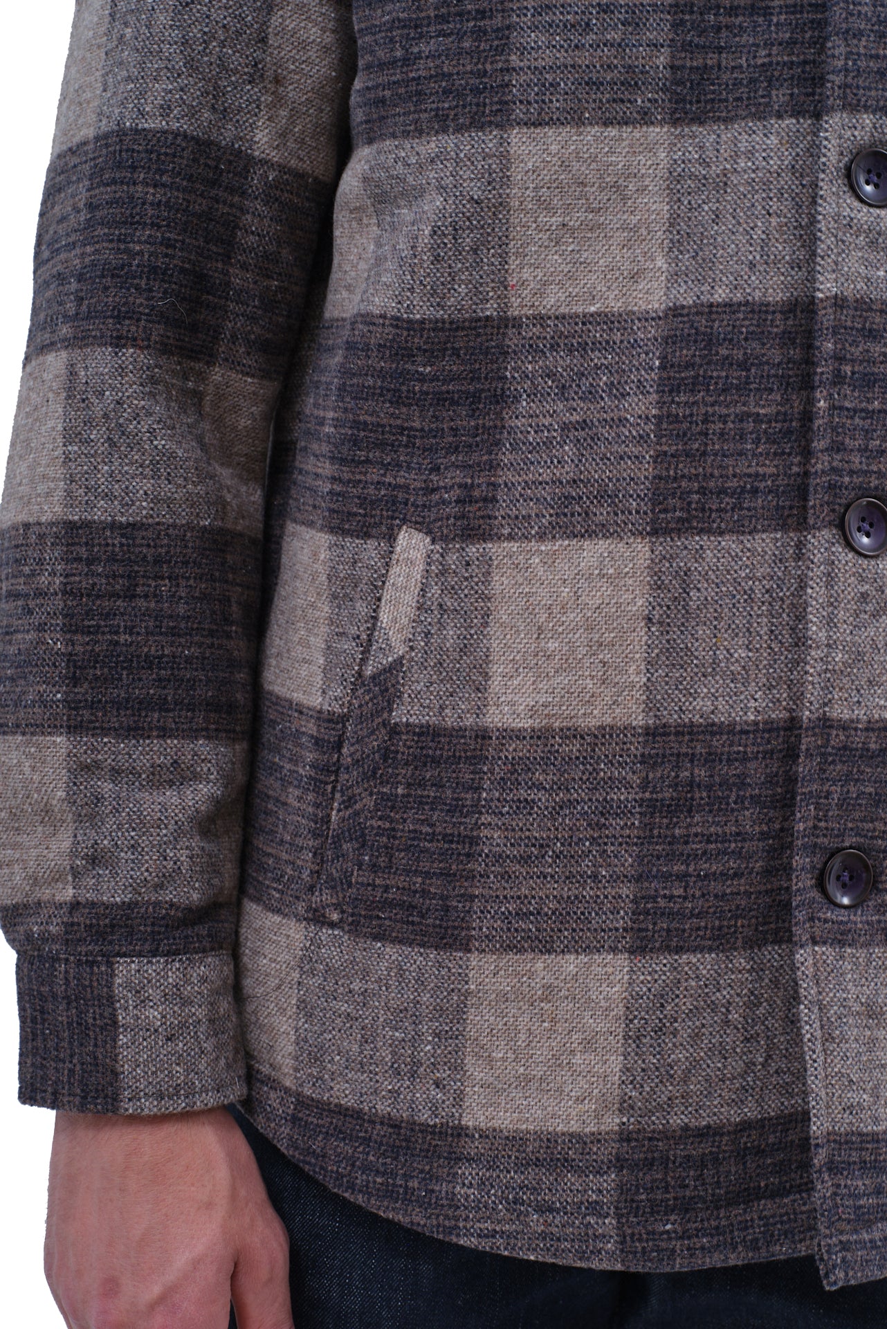 ΑΝΔΡΙΚΟ OVERSHIRT LES GENT'S ΚΑΡΟ ΣΕ ΜΠΕΖ ΣΚΟΥΡΟ ΧΡΩΜΑ