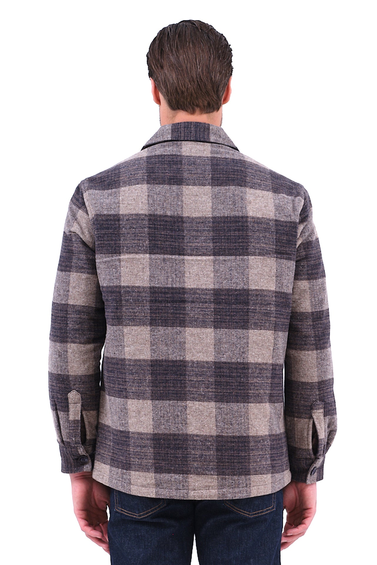 ΑΝΔΡΙΚΟ OVERSHIRT LES GENT'S ΚΑΡΟ ΣΕ ΜΠΕΖ ΣΚΟΥΡΟ ΧΡΩΜΑ