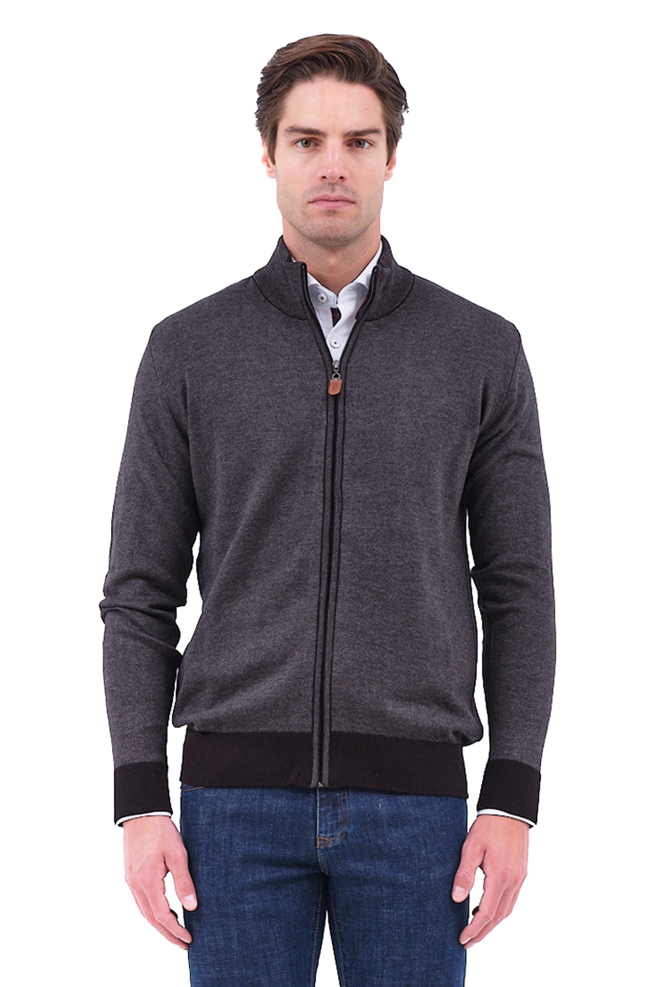 ΑΝΔΡΙΚΗ CARDIGAN ΖΑΚΕΤΑ LES GENT'S ΣΕ ΜΑΥΡΟ ΧΡΩΜΑ ΜΕ ΜΙΚΡΟΣΧΕΔΙΟ