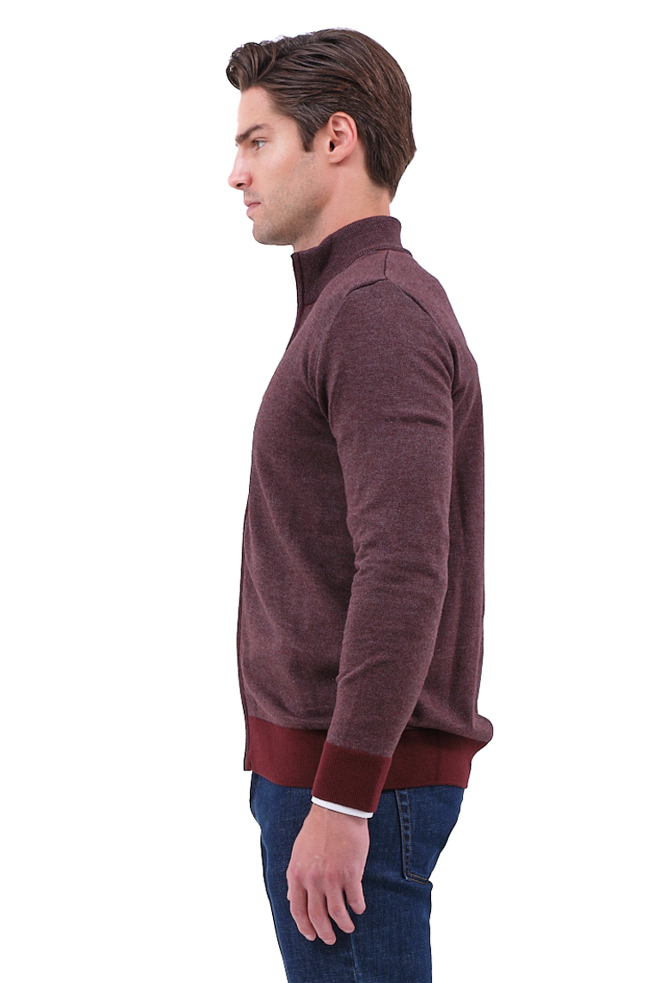 ΑΝΔΡΙΚΗ CARDIGAN ΖΑΚΕΤΑ LES GENT'S ΣΕ ΜΠΟΡΝΤΟ ΓΚΡΙ ΧΡΩΜΑ ΜΕ ΜΙΚΡΟΣΧΕΔΙΟ