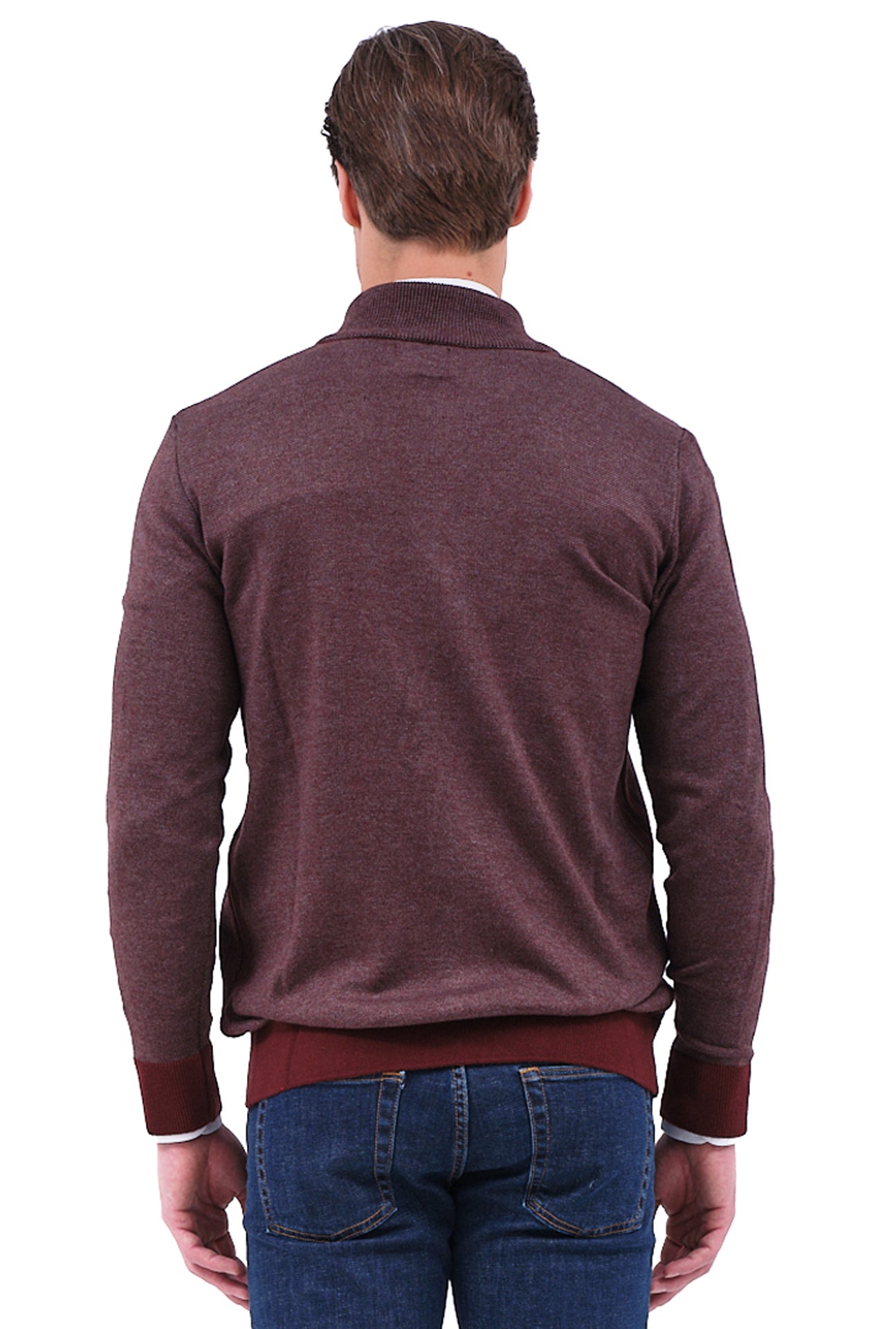 ΑΝΔΡΙΚΗ CARDIGAN ΖΑΚΕΤΑ LES GENT'S ΣΕ ΜΠΟΡΝΤΟ ΓΚΡΙ ΧΡΩΜΑ ΜΕ ΜΙΚΡΟΣΧΕΔΙΟ