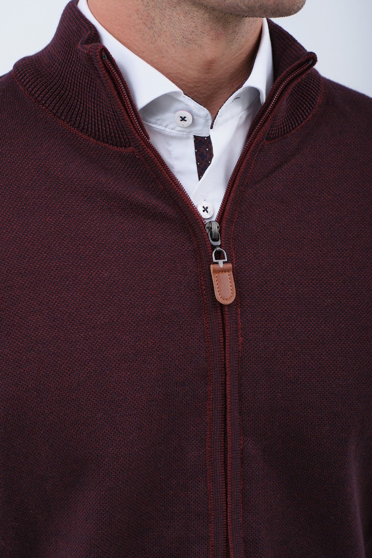 ΑΝΔΡΙΚΗ CARDIGAN ΖΑΚΕΤΑ LES GENT'S ΣΕ ΜΠΟΡΝΤΟ ΜΠΛΕ ΧΡΩΜΑ ΜΕ ΜΙΚΡΟΣΧΕΔΙΟ